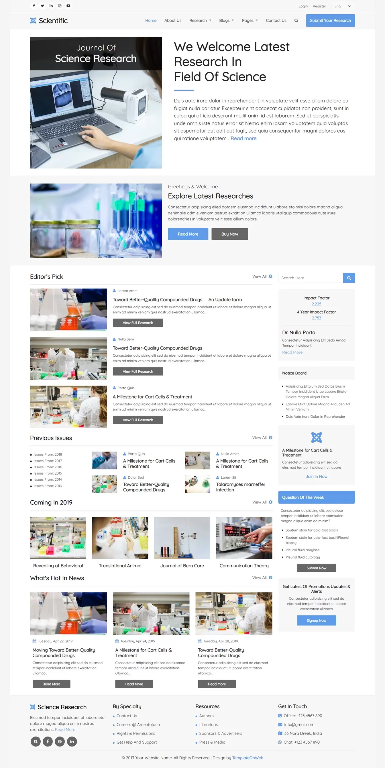 Clean and professional design with a modern scientific theme