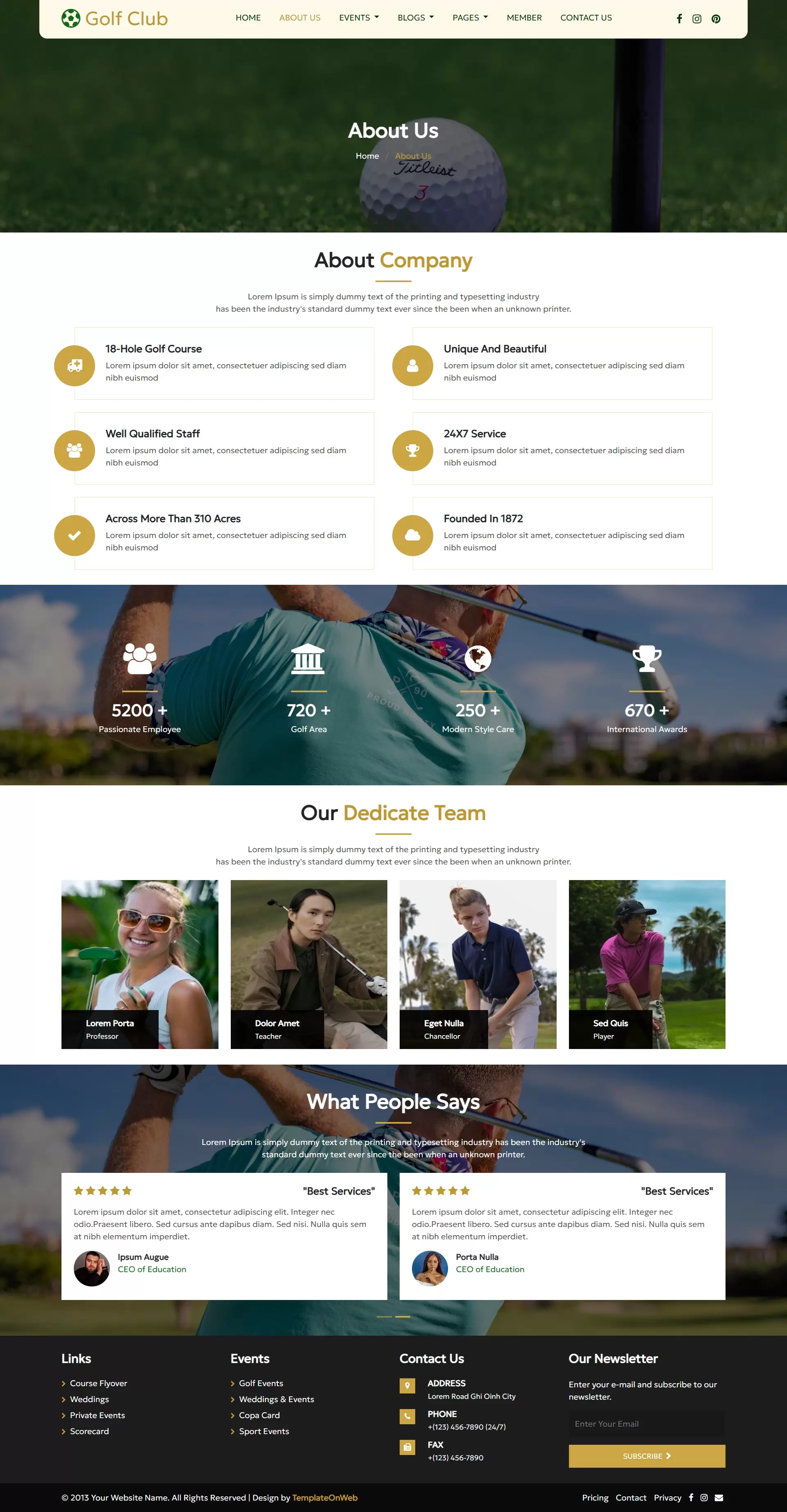 About us page to display achievements, awards, and legacy