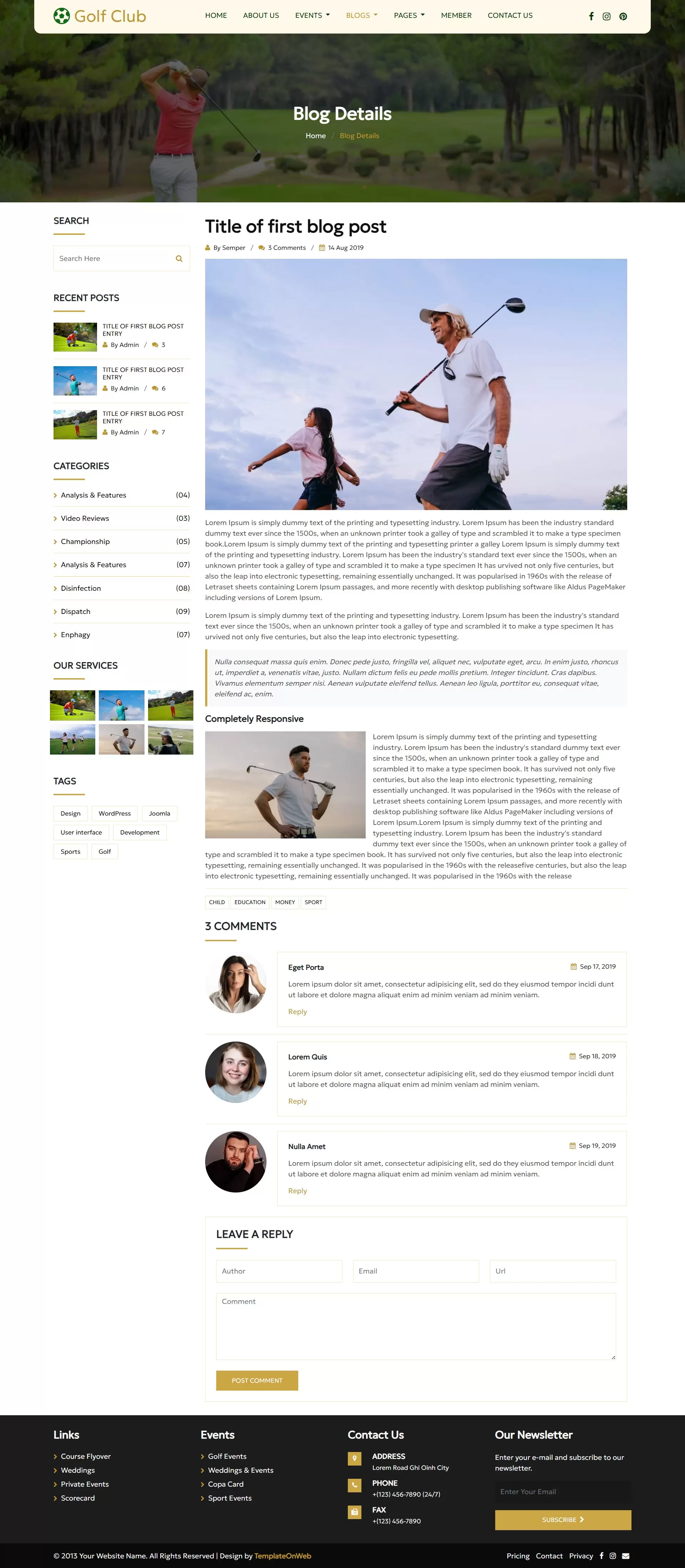 In-depth golf club Insights and tips with responsive comment form