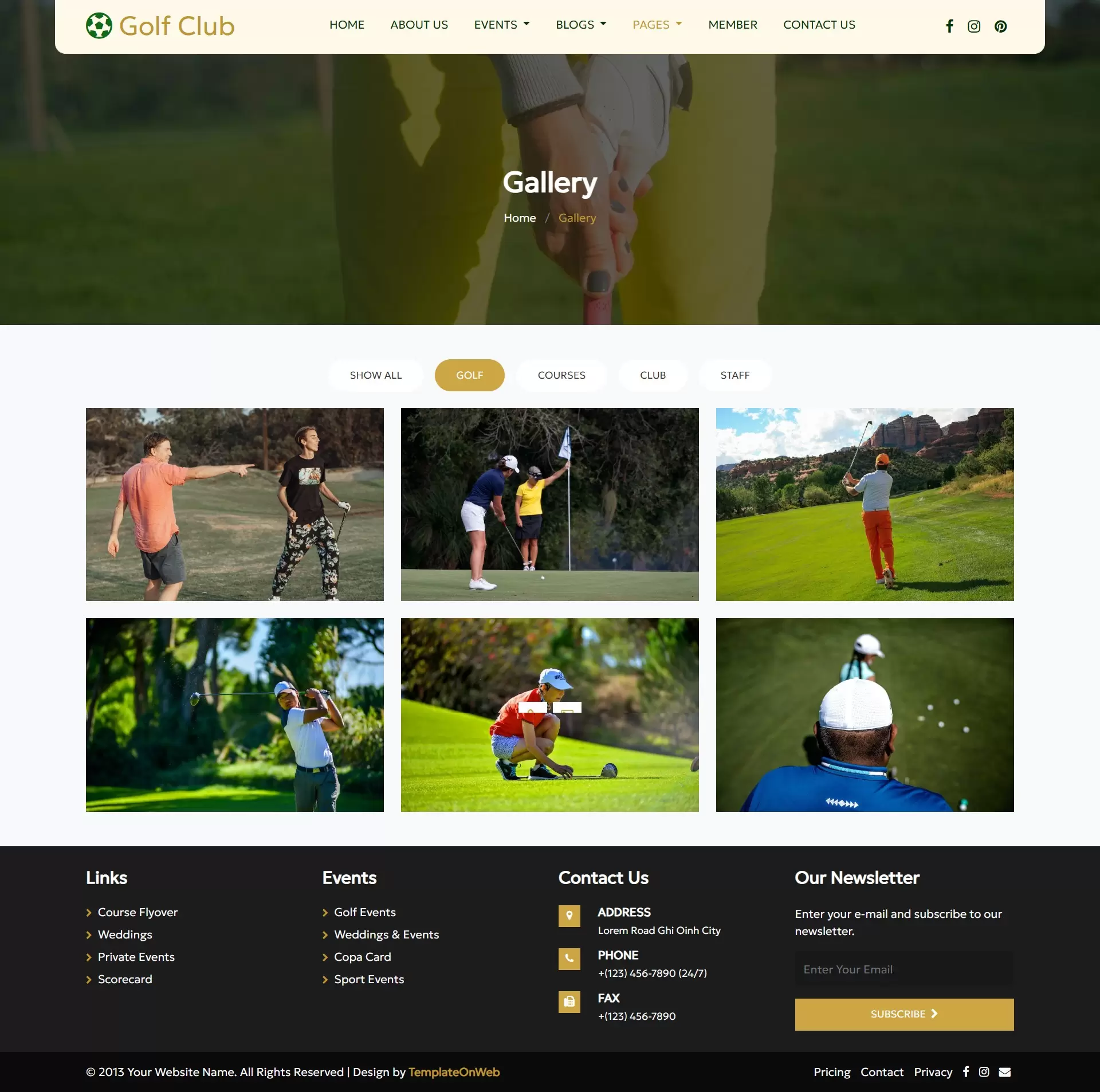 Golf tournaments images gallery