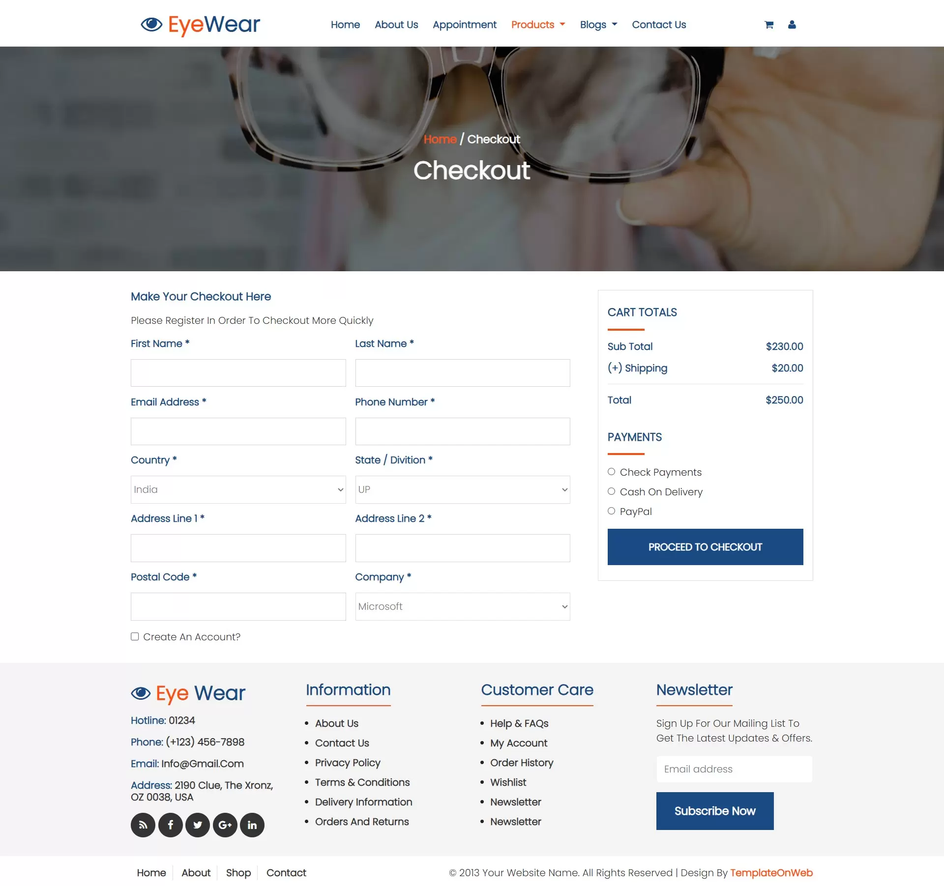 Checkout page for smooth buying experience with secure payment options