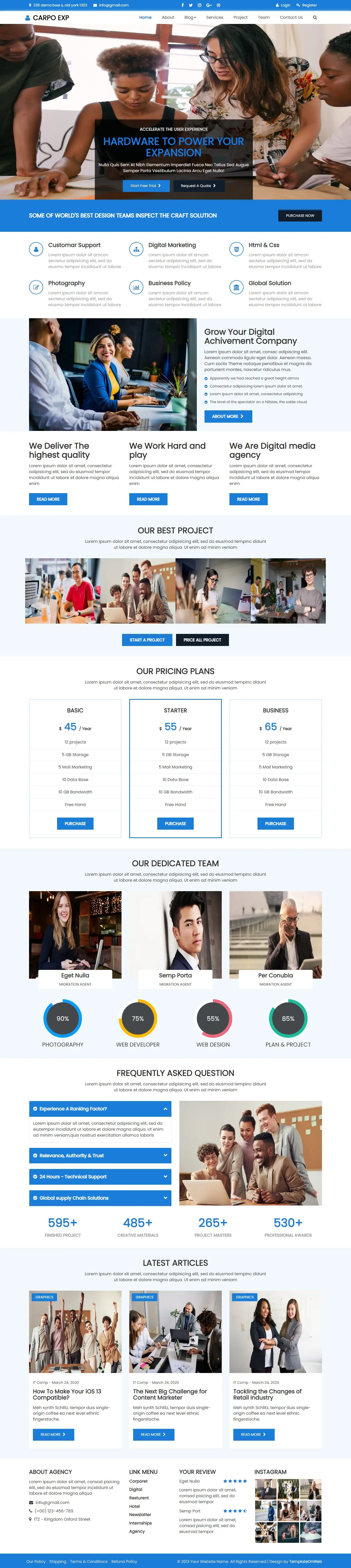 Bootstrap business template free html