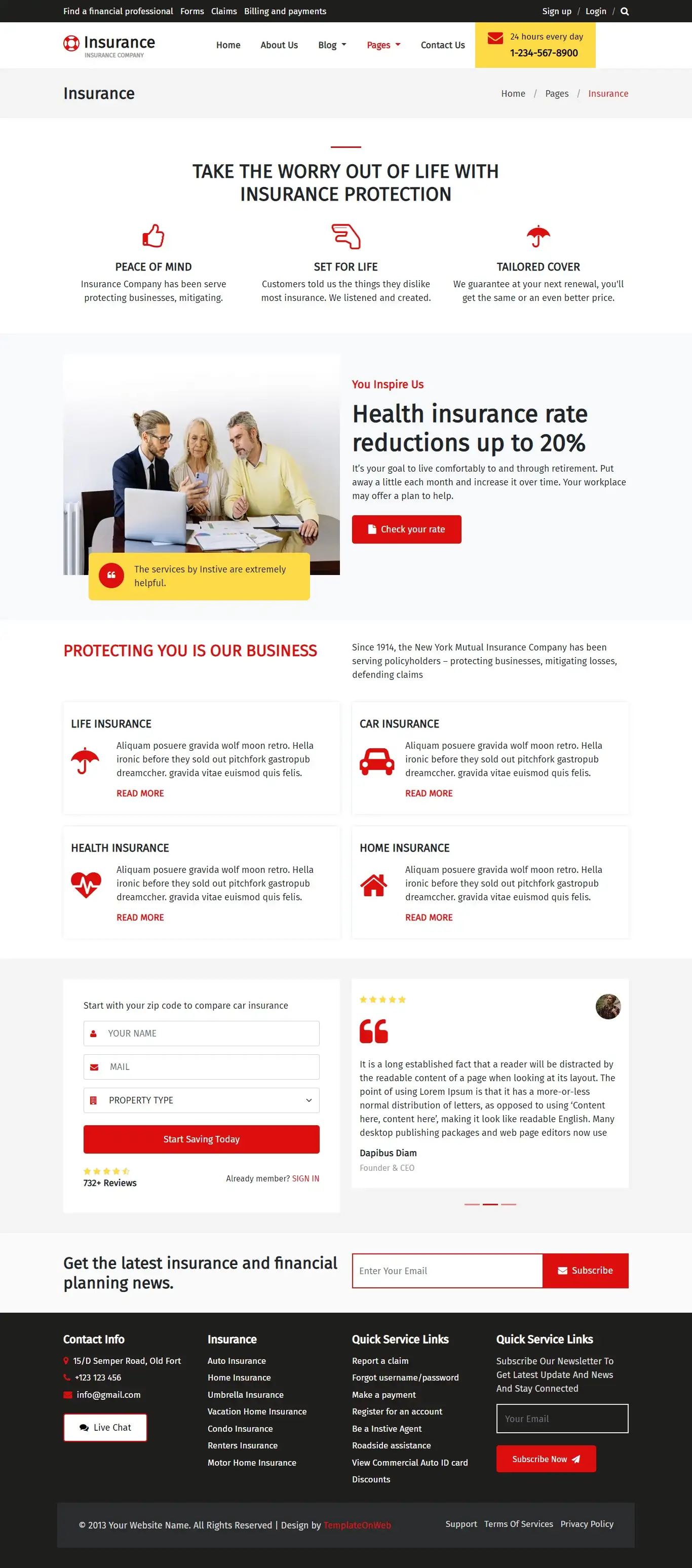 Health insurance provider form design