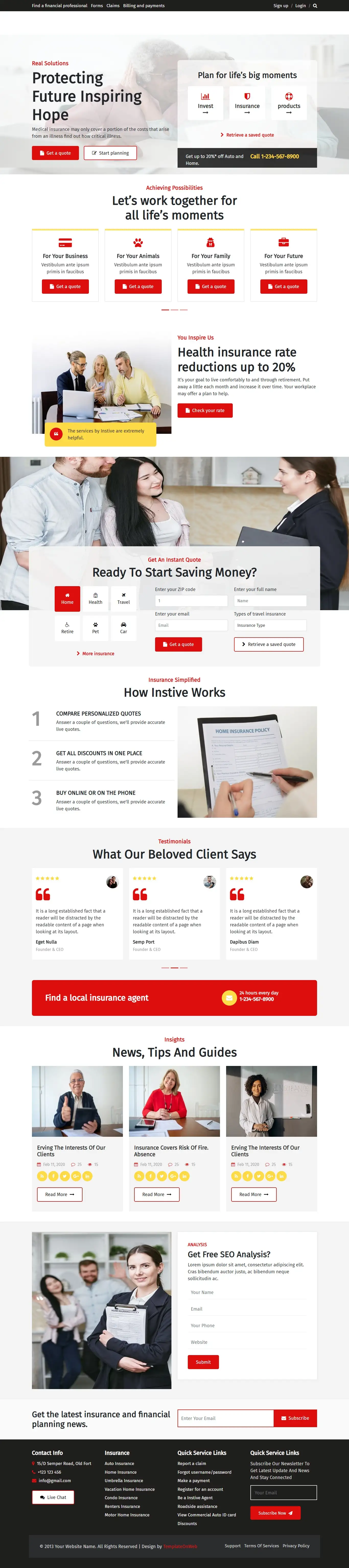 Insurance company website template main