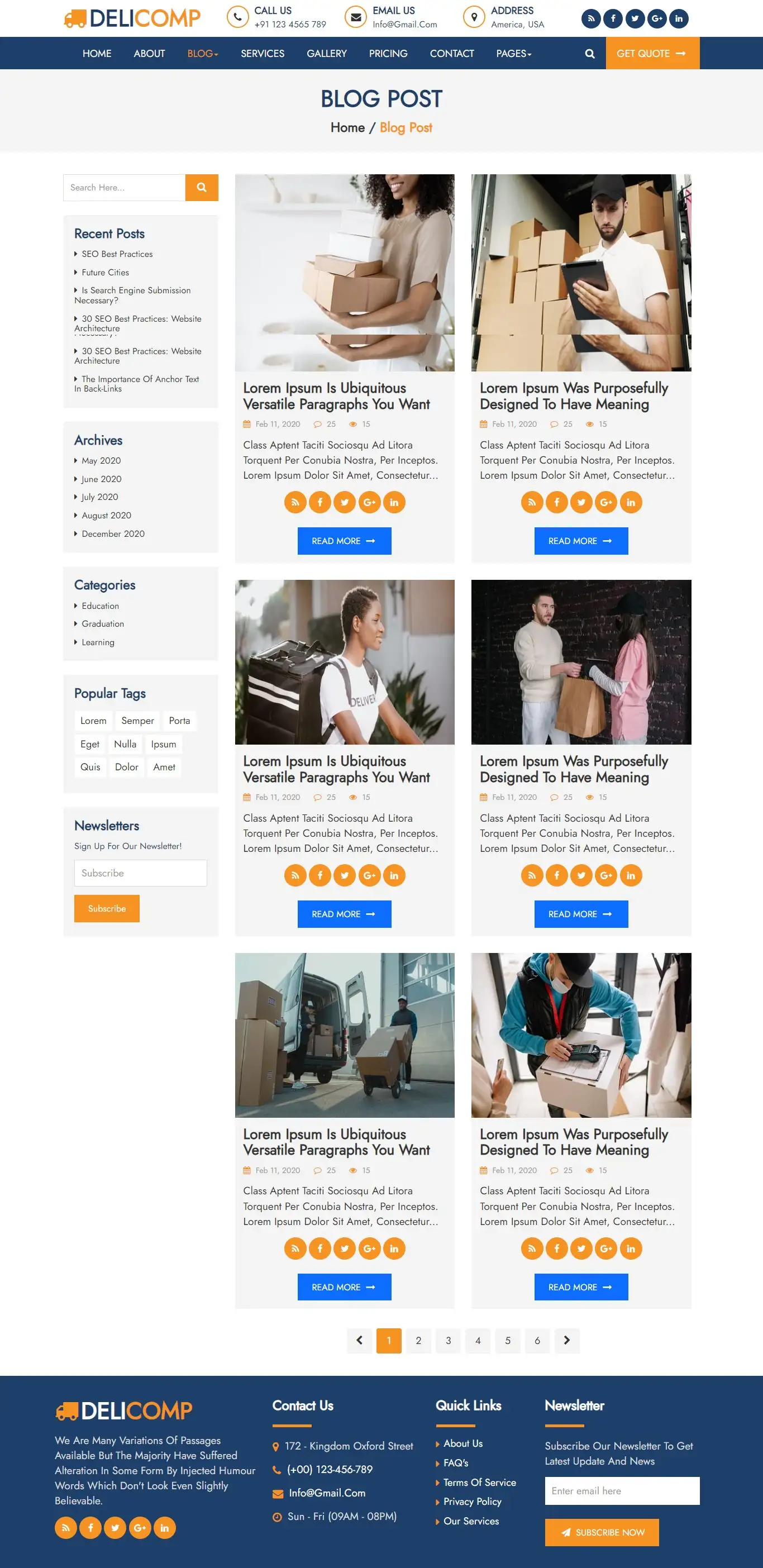 Bootstrap designed company blogs
