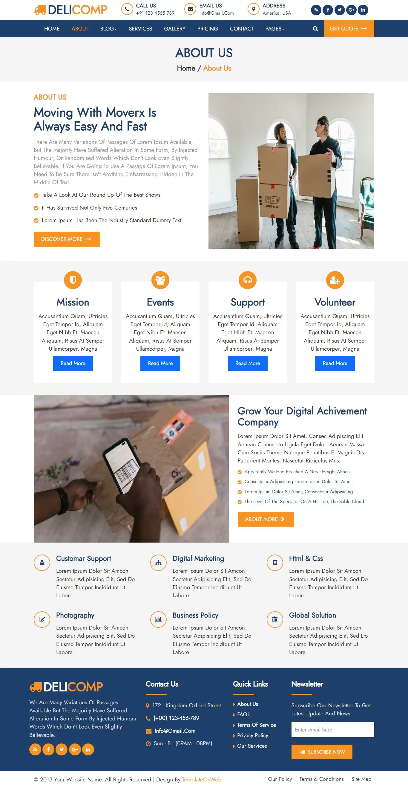 Small company aboutus page html