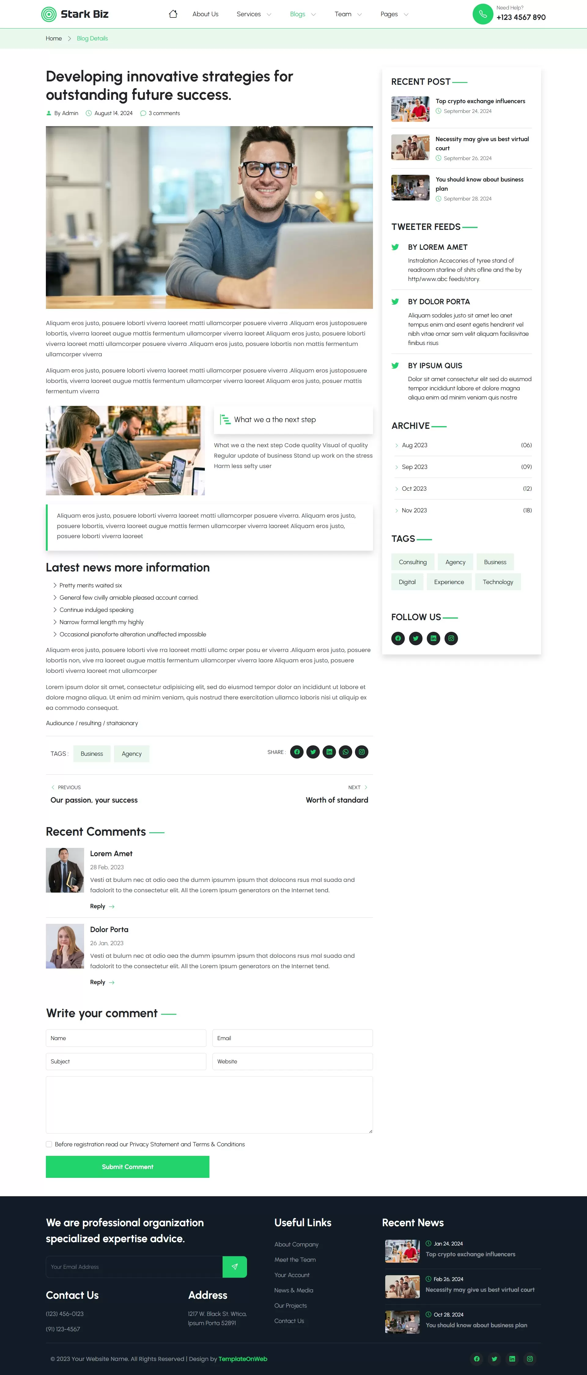 Blog details page responsive design