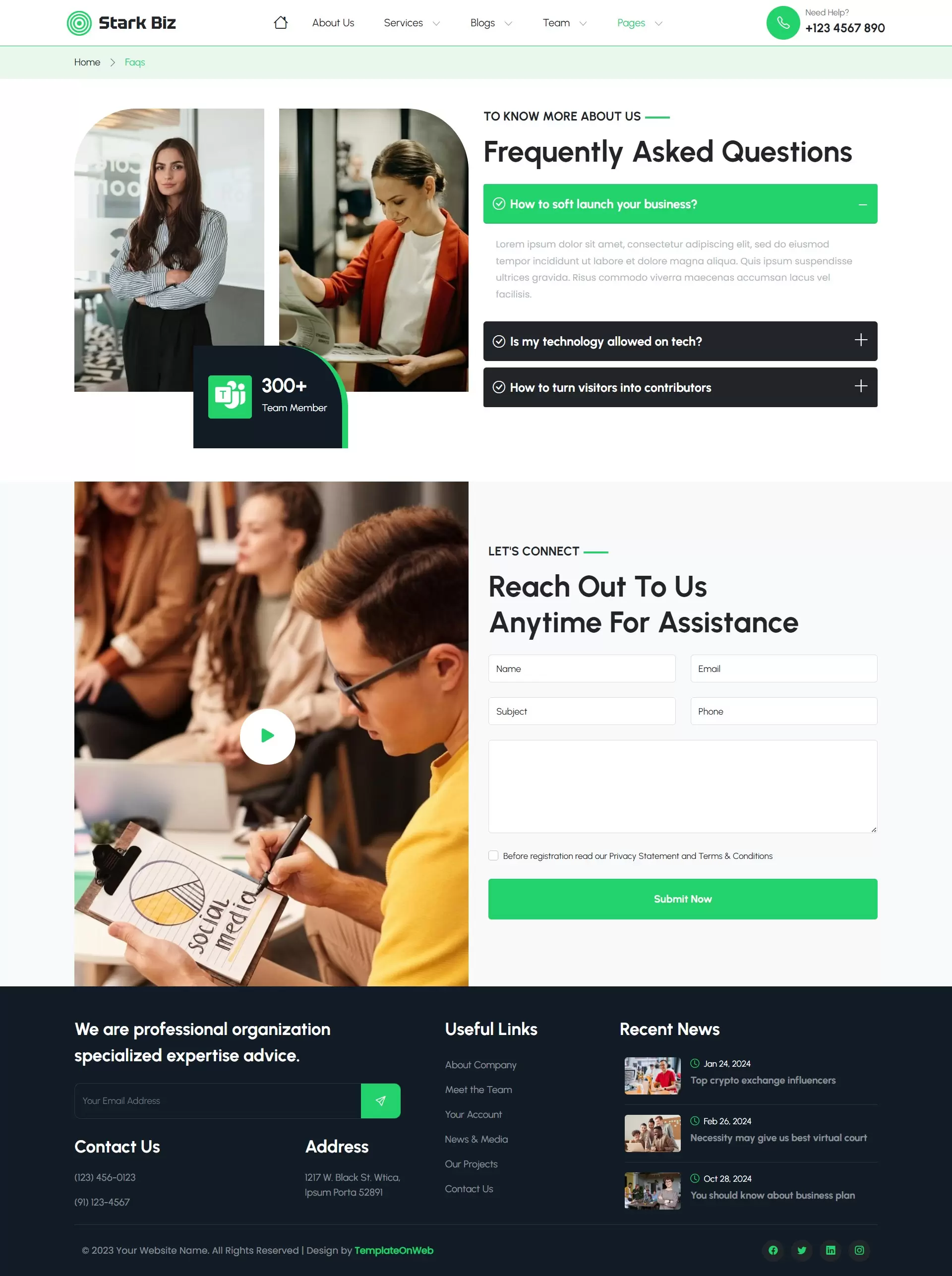 Small Business FAQs Section