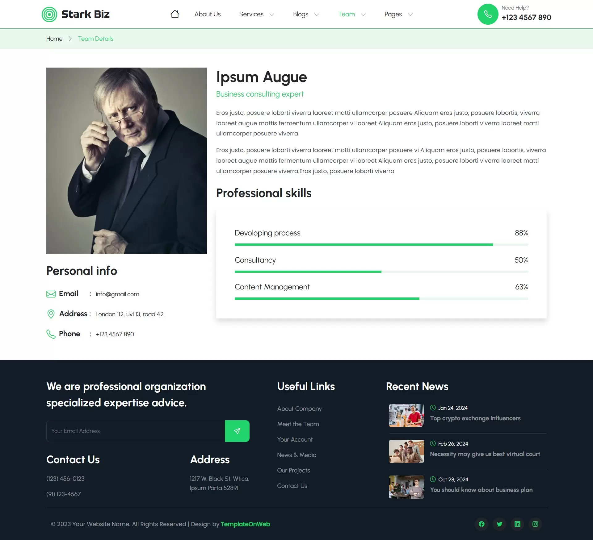 Detailed Profile of Team Member