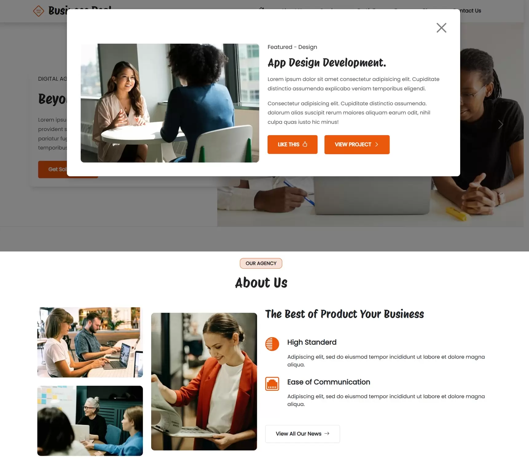 Project details in Bootstrap5 model window