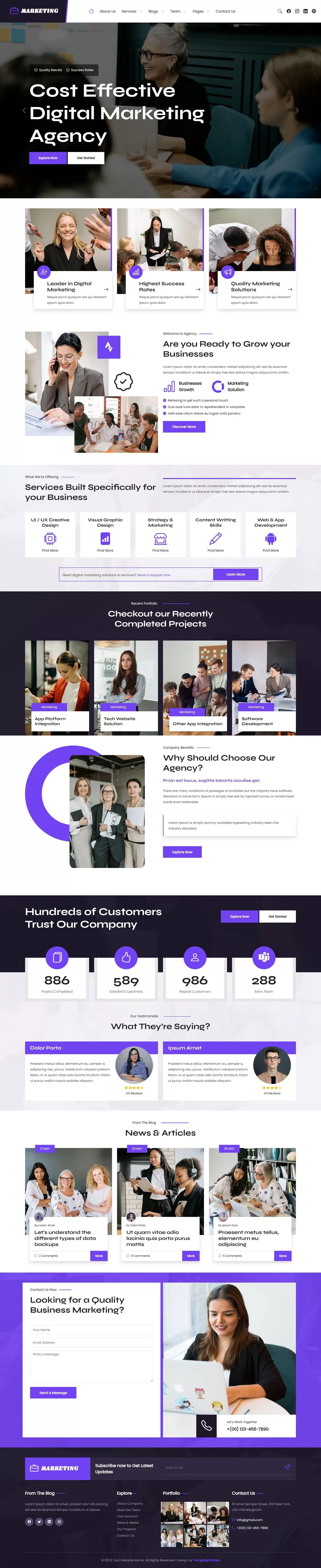 Home Page – Overview of services, highlights, and CTA buttons