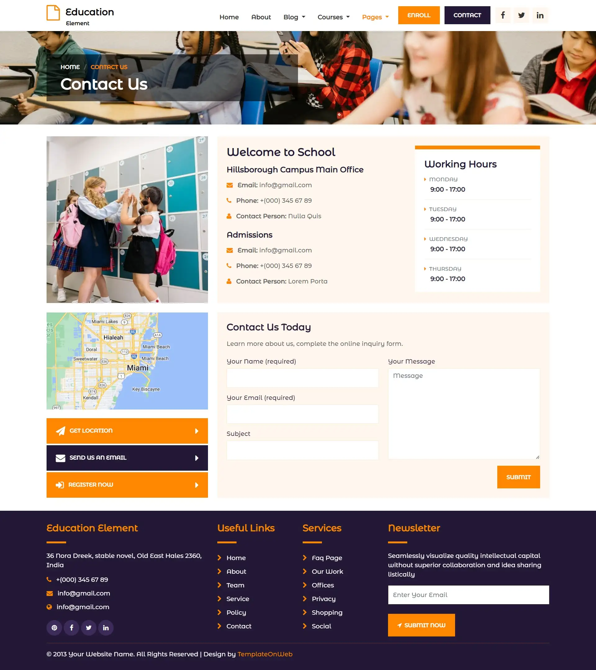 High school business query form