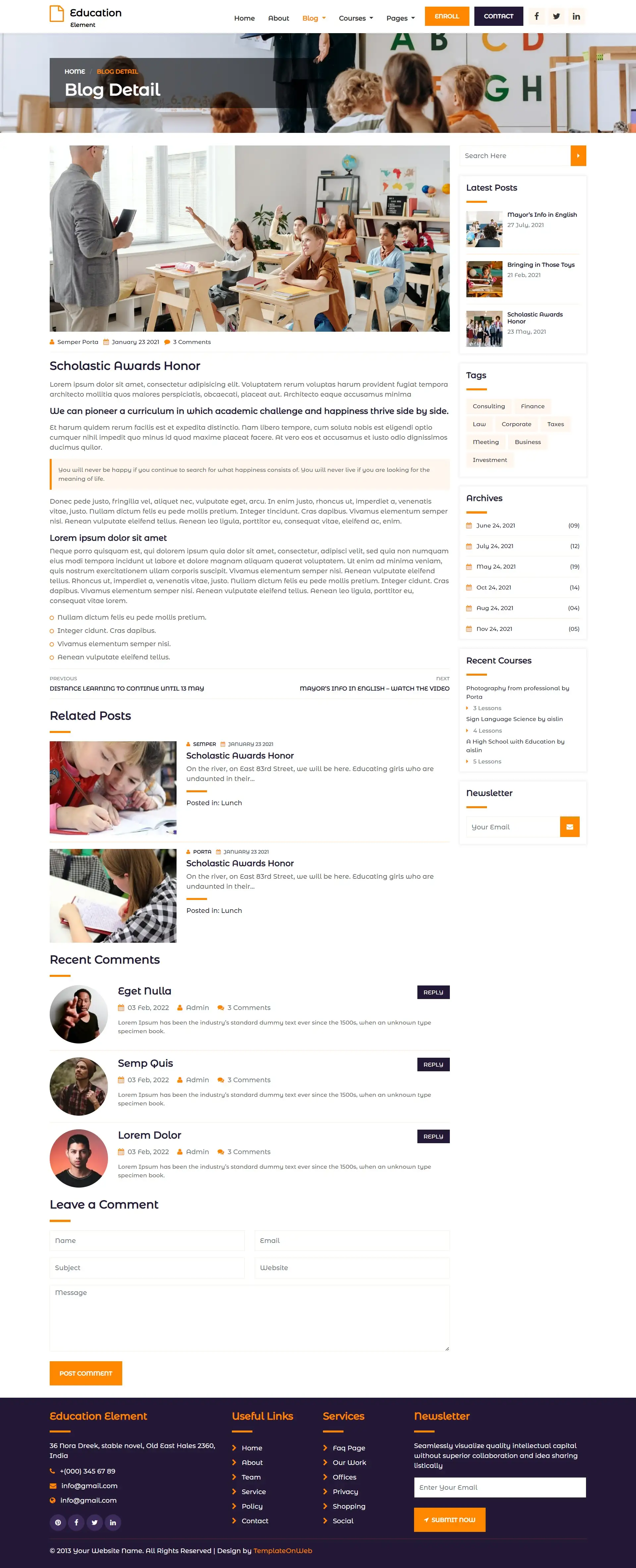 School blog details bootstrap5