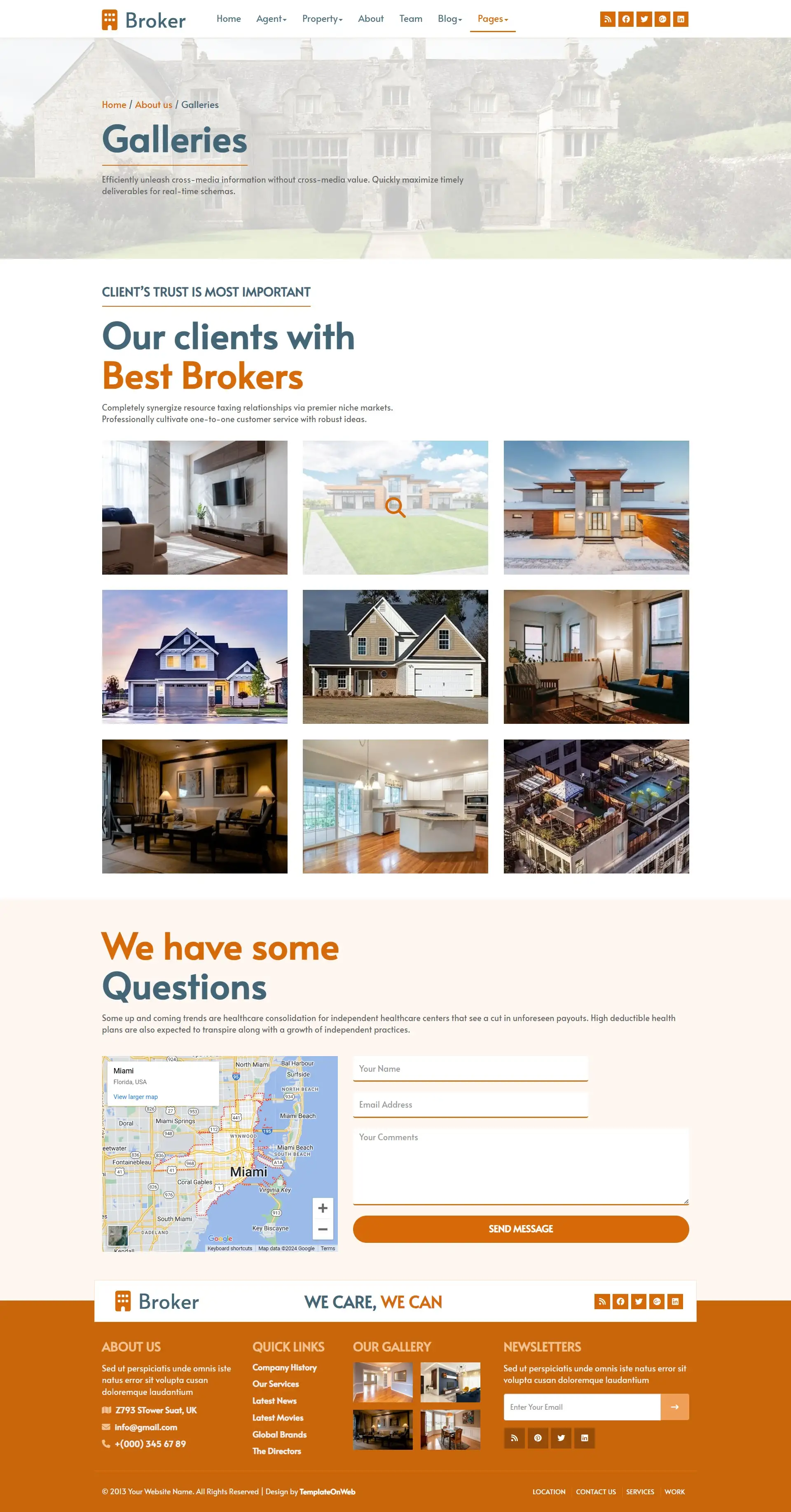 Mortgage broker template gallery page