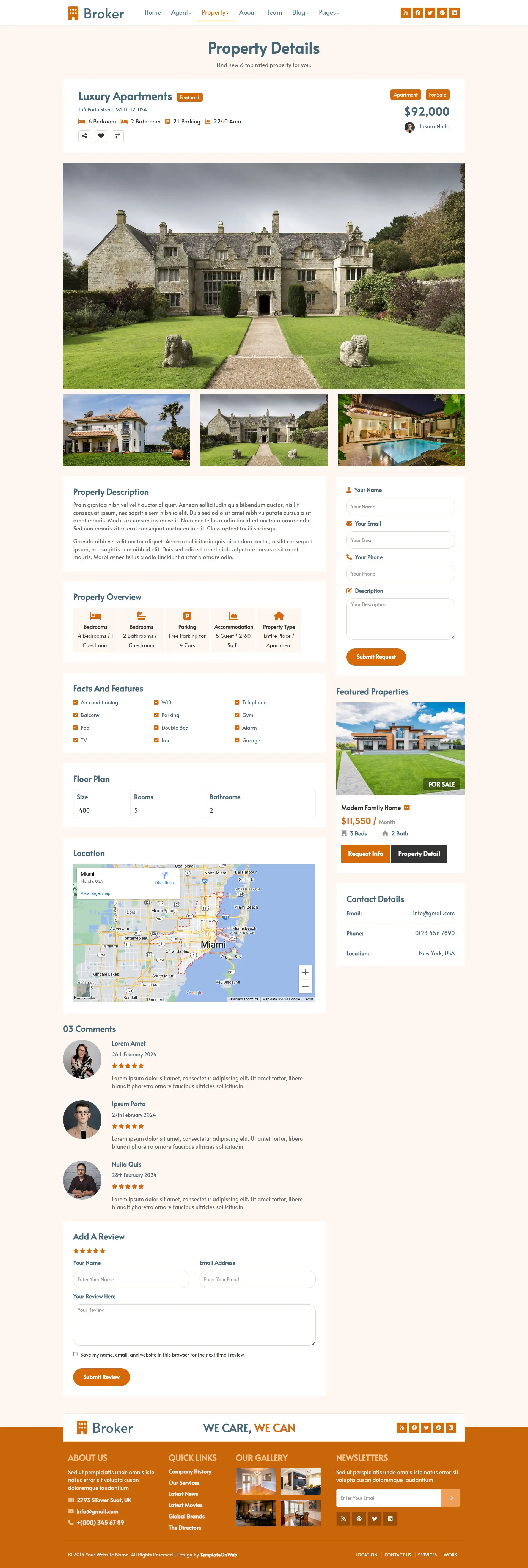 Property detail page html design free
