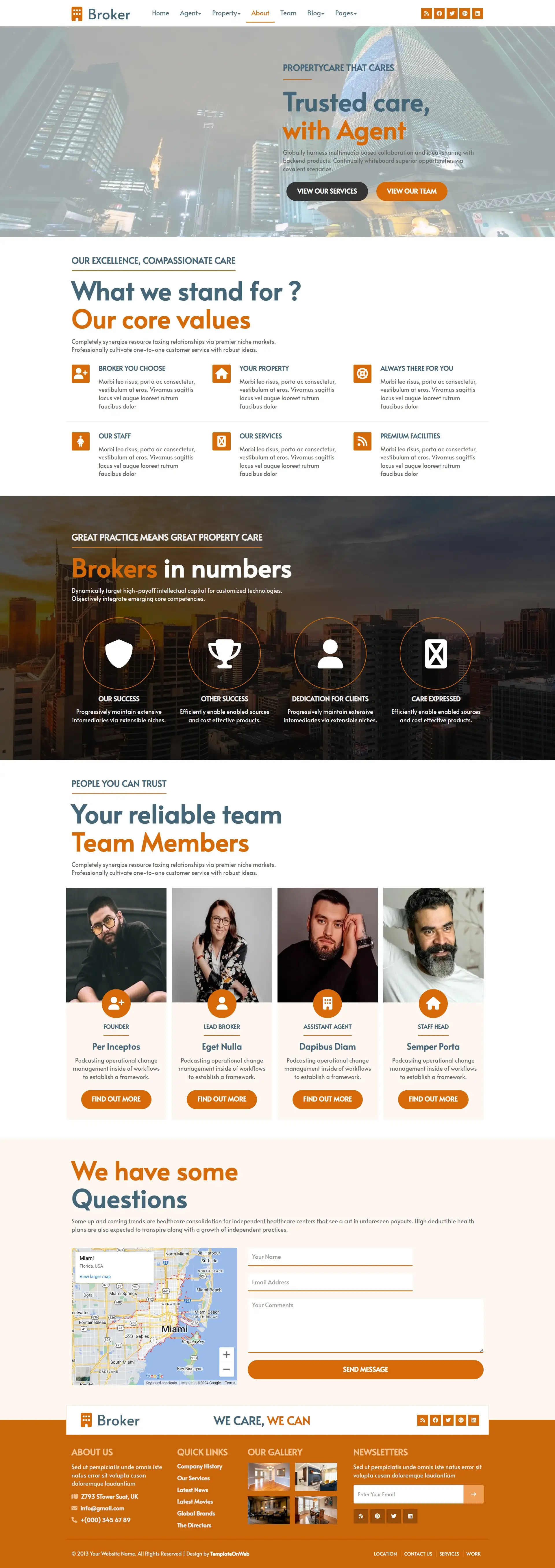 Property seller details web page