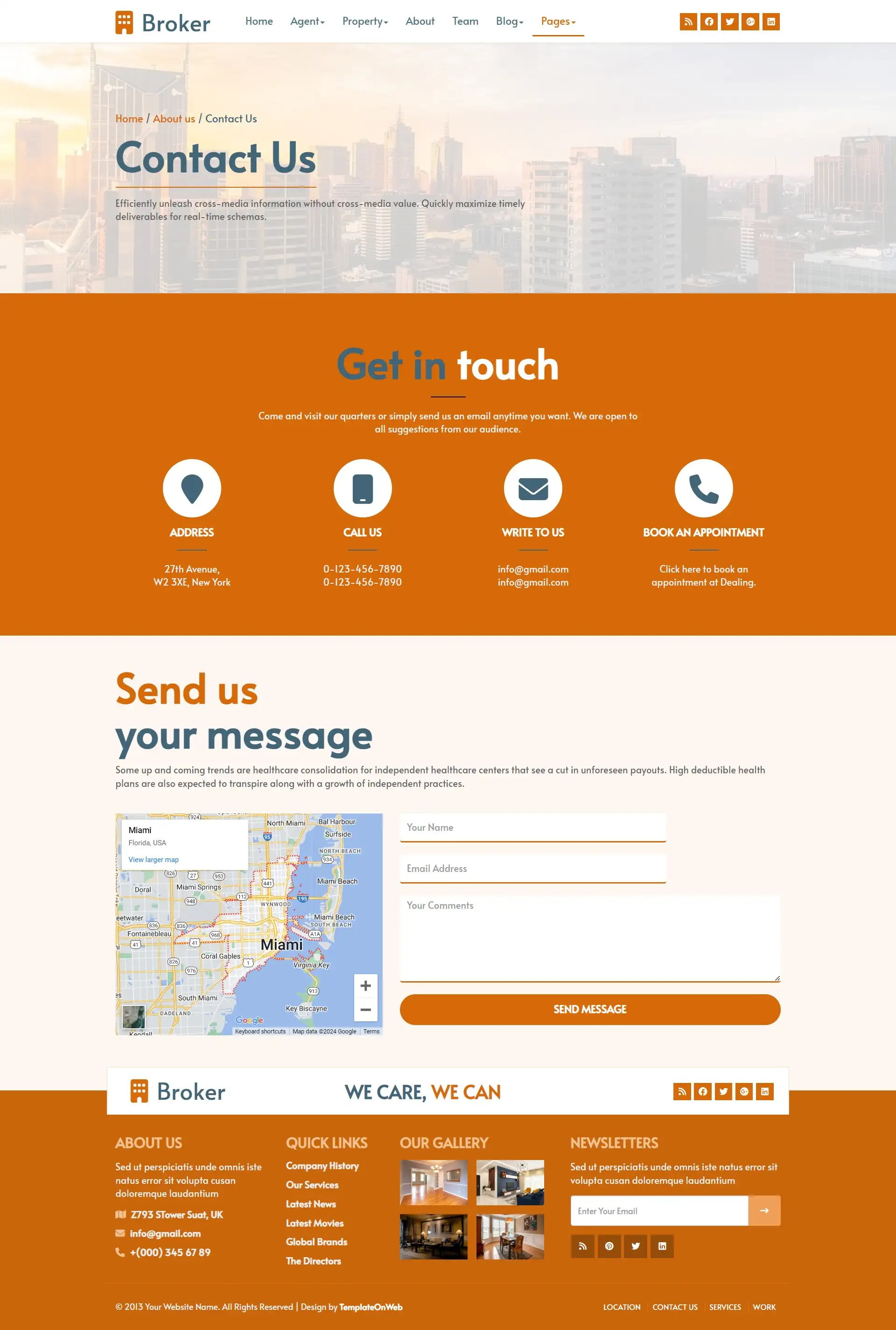 Real estate broker address details page html