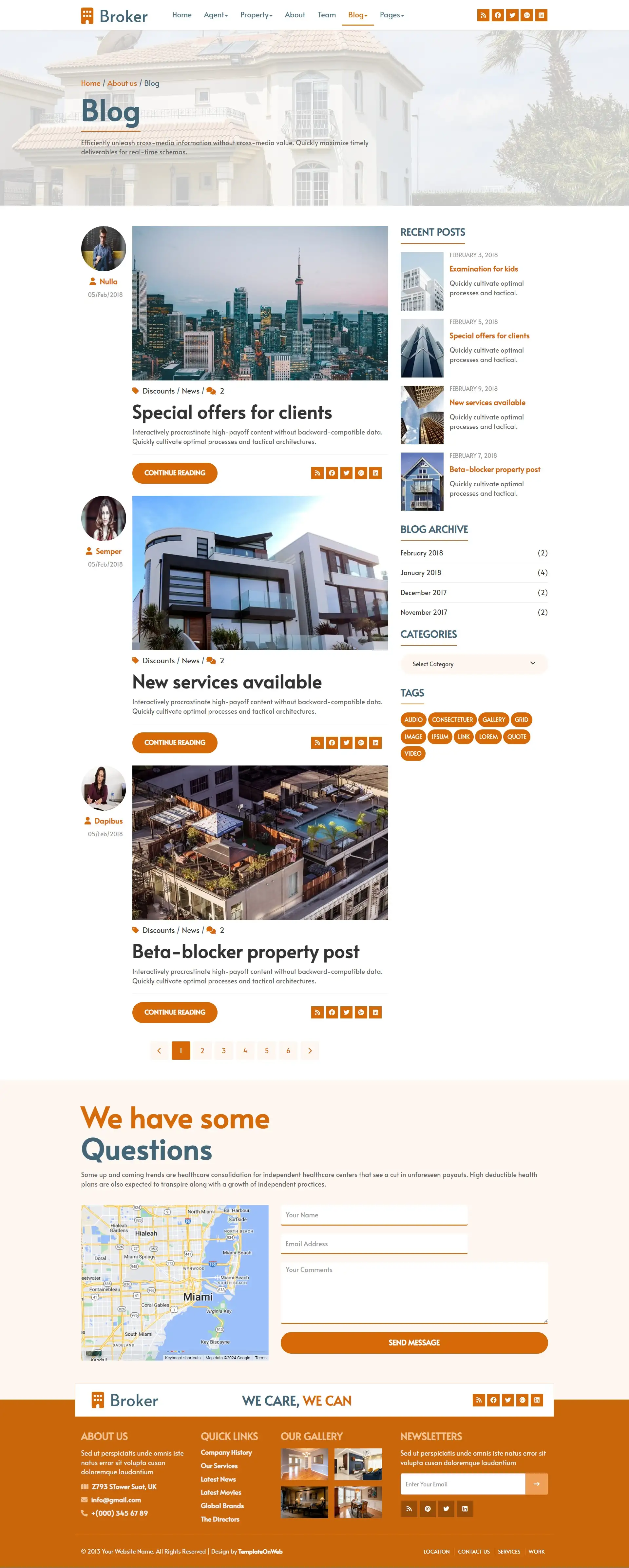 Real estate investment blogs page