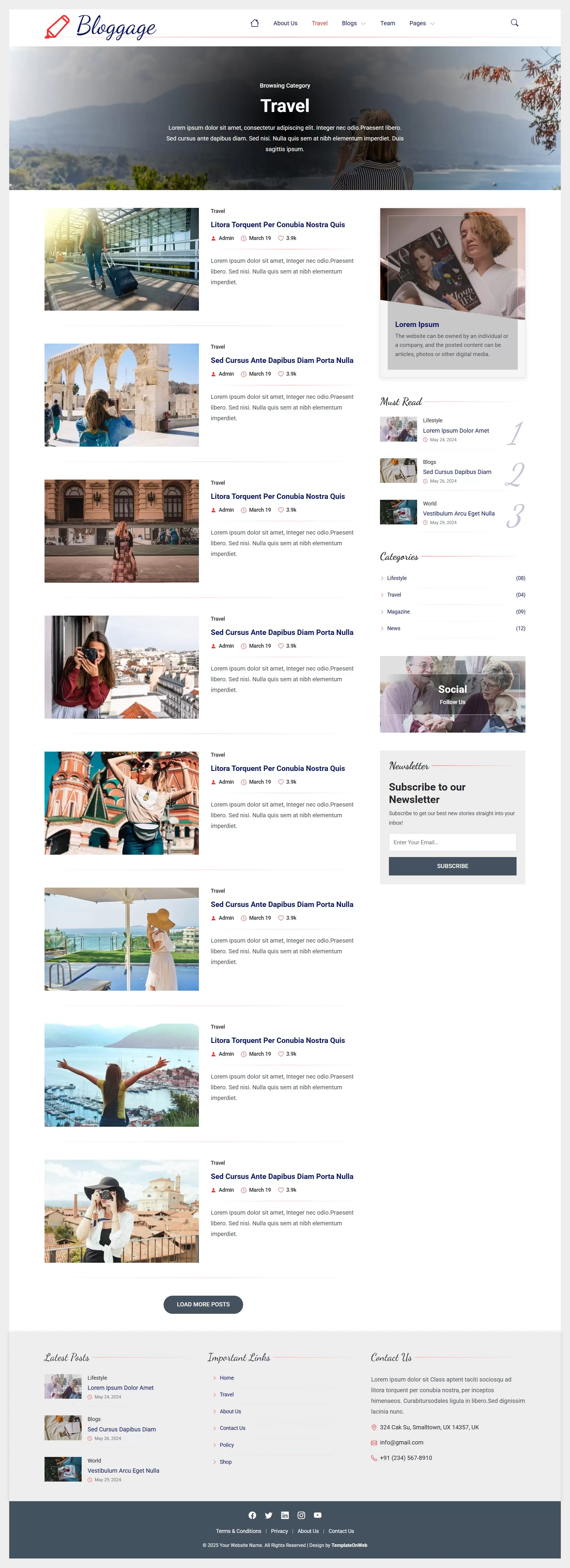 Second design for blogs listing page