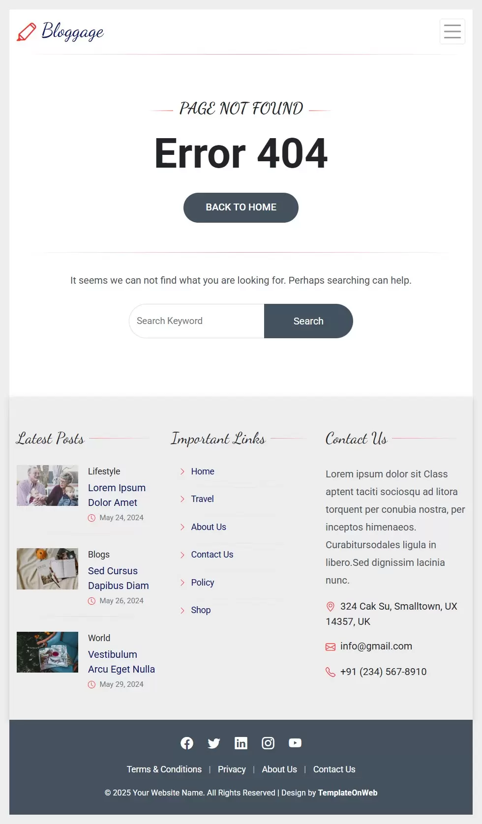 404 error page design