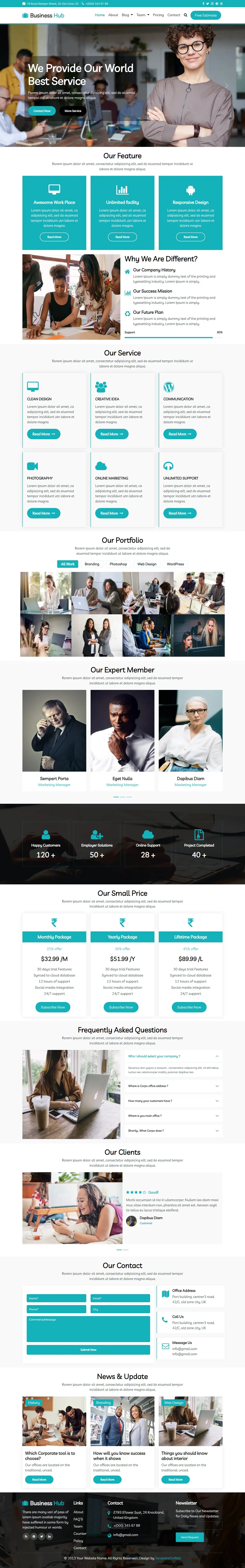 Business html website home page