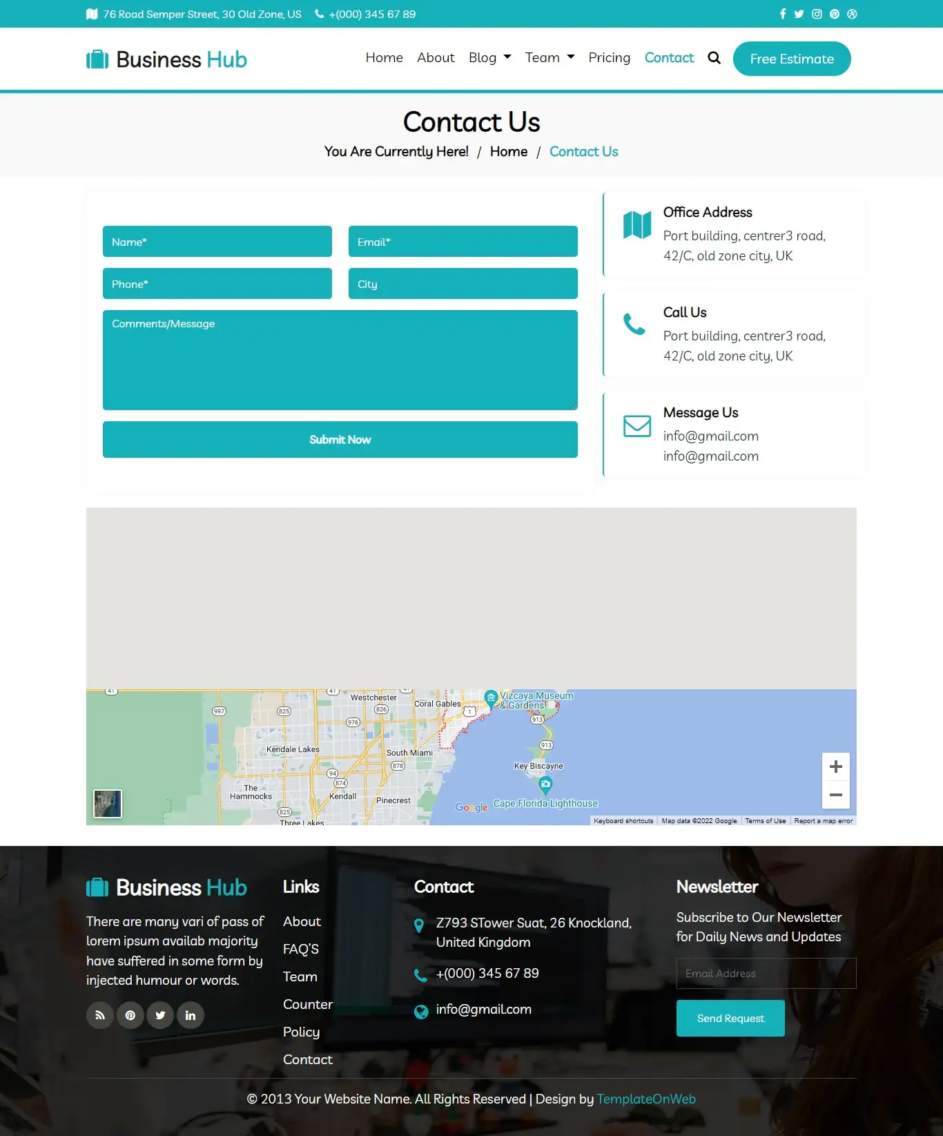 Responsive user query form