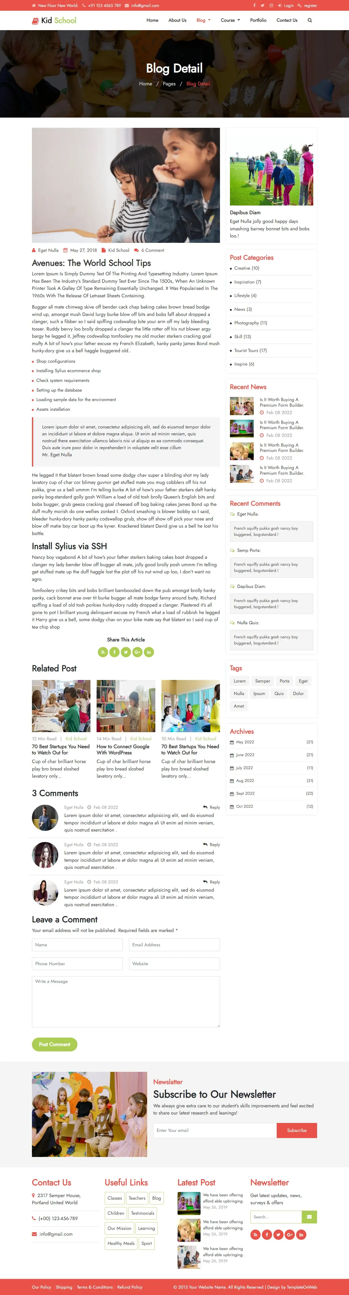 Blog details page html design bootstrap5