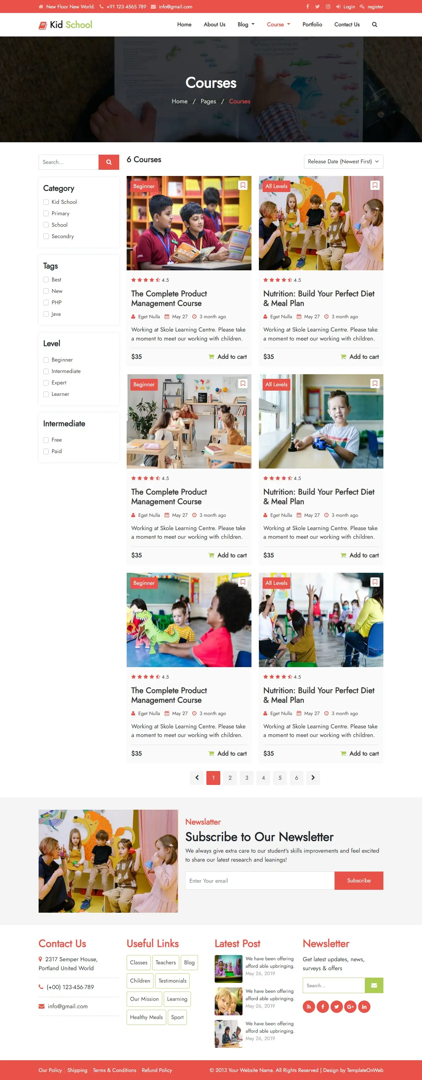 Elementary school courses preview