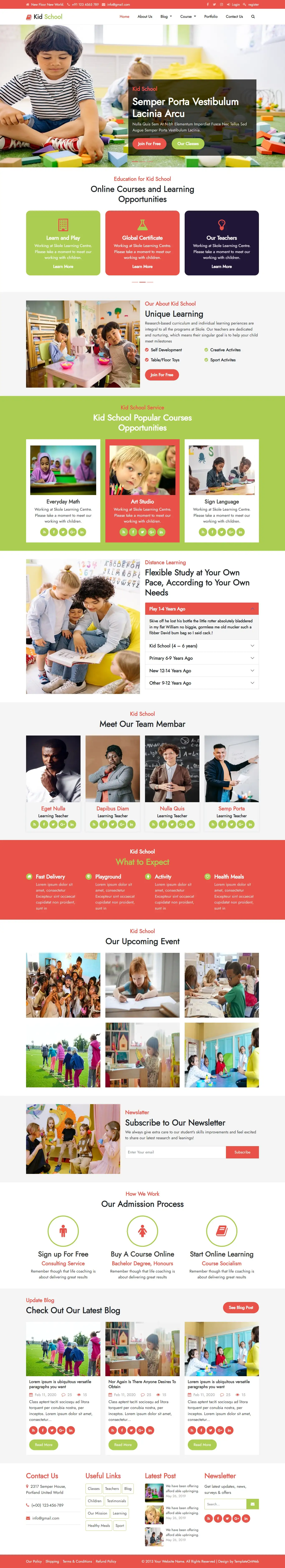 Elementary school website template home