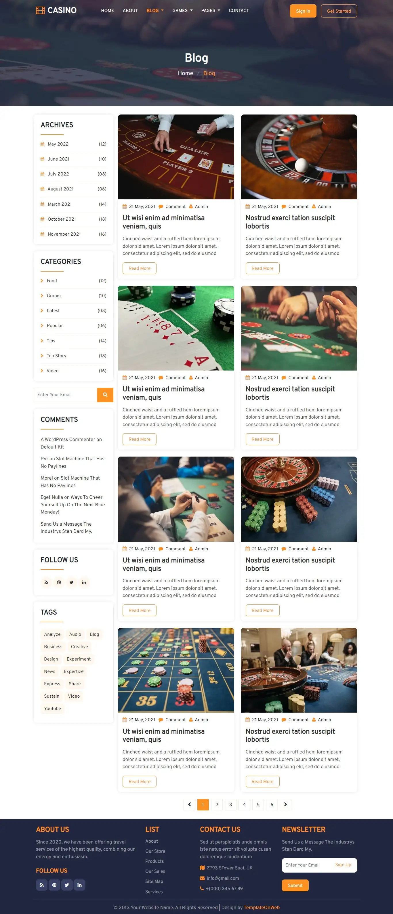 Responsive casino table games blogs html