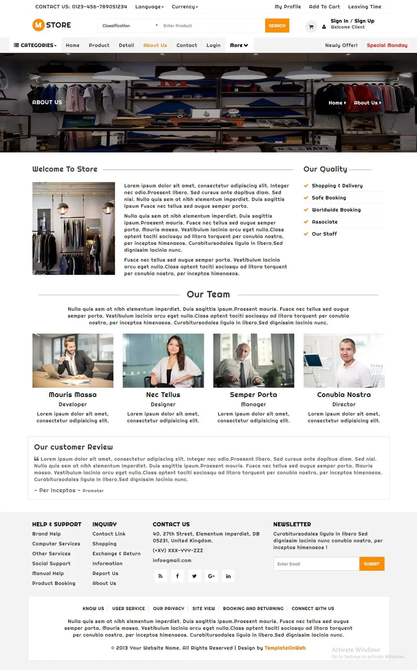 About us page design