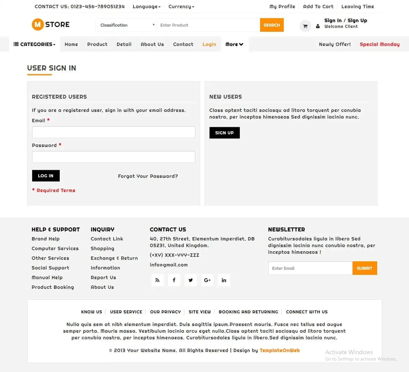 Bootstrap User Login html page