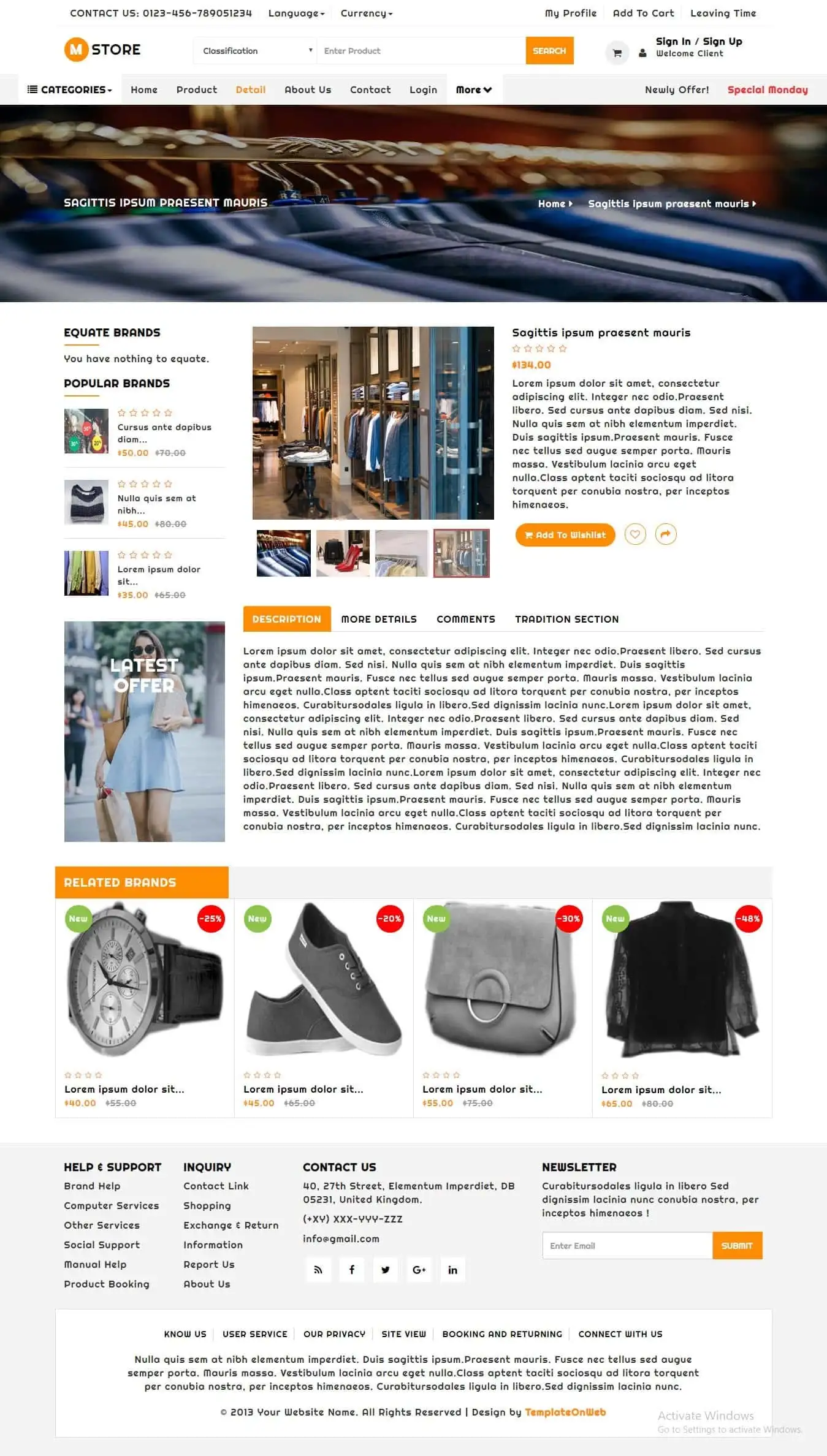 E-commerce products detail html design