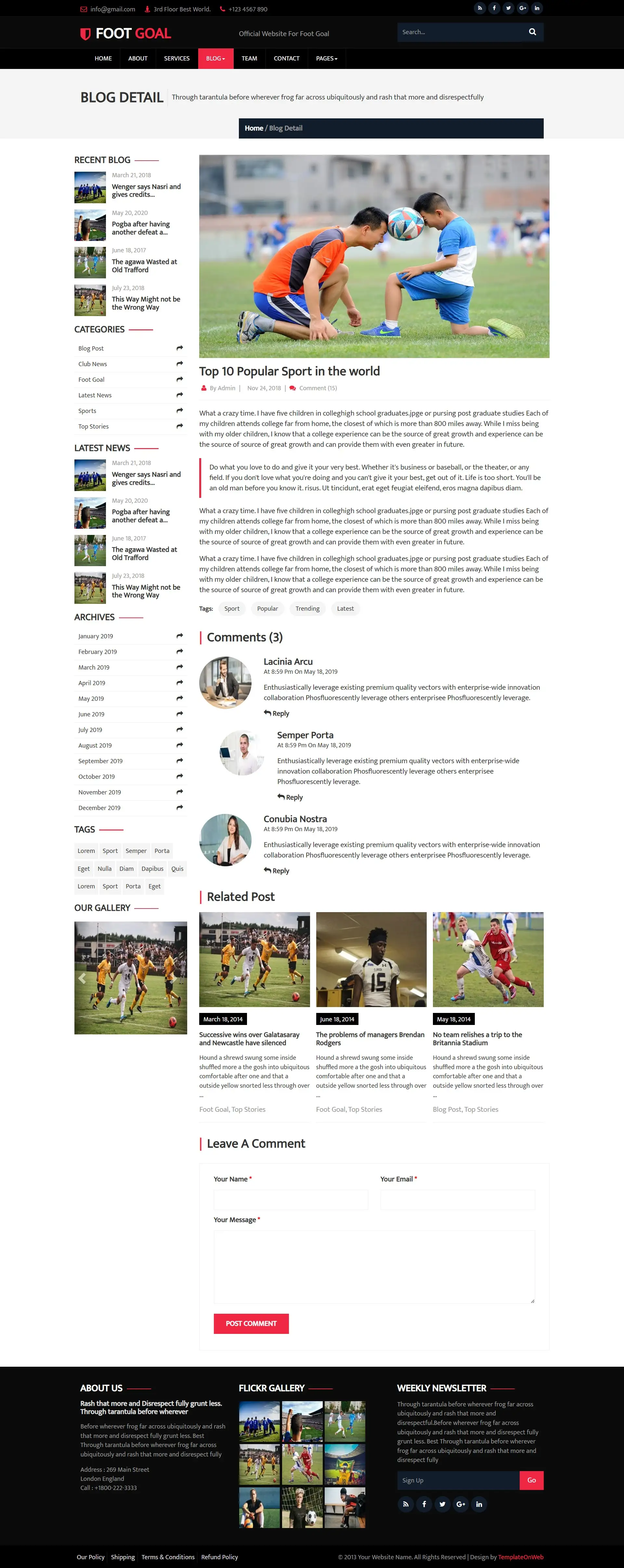 Football players tips detail page