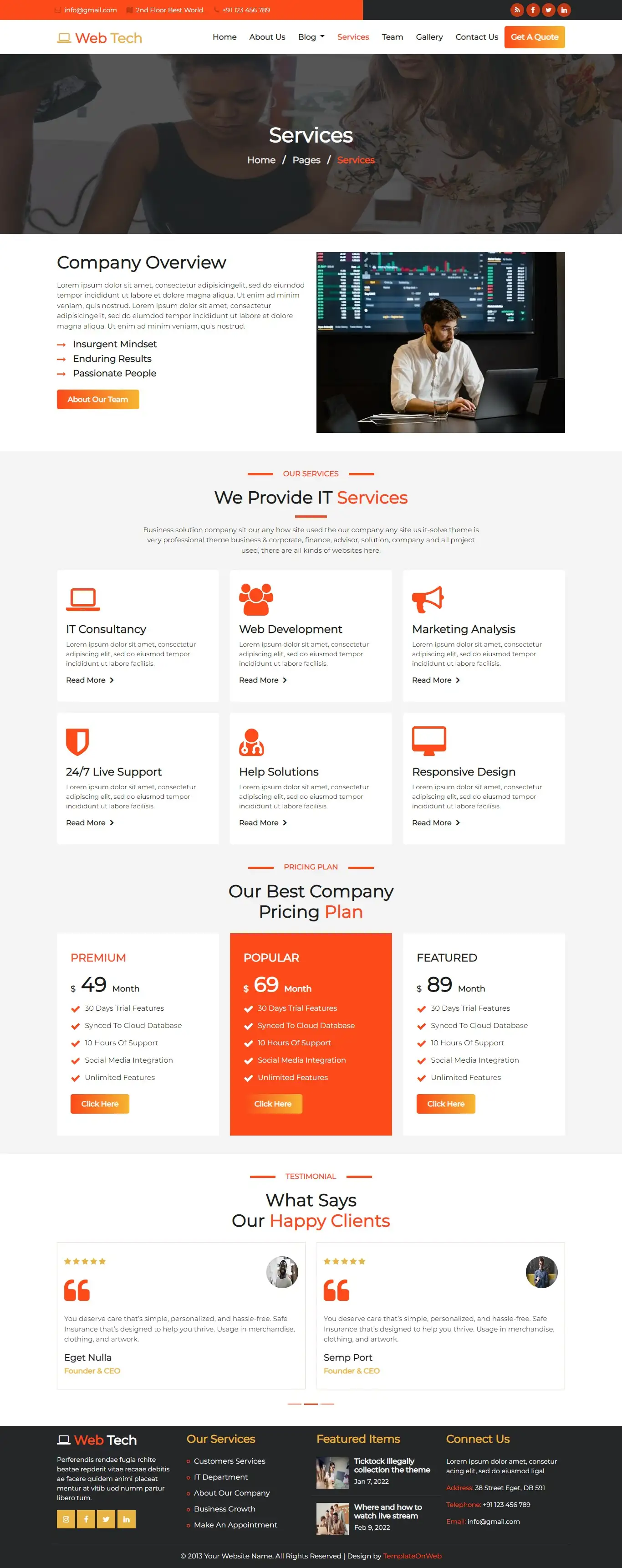 Website design company services bootstrap5