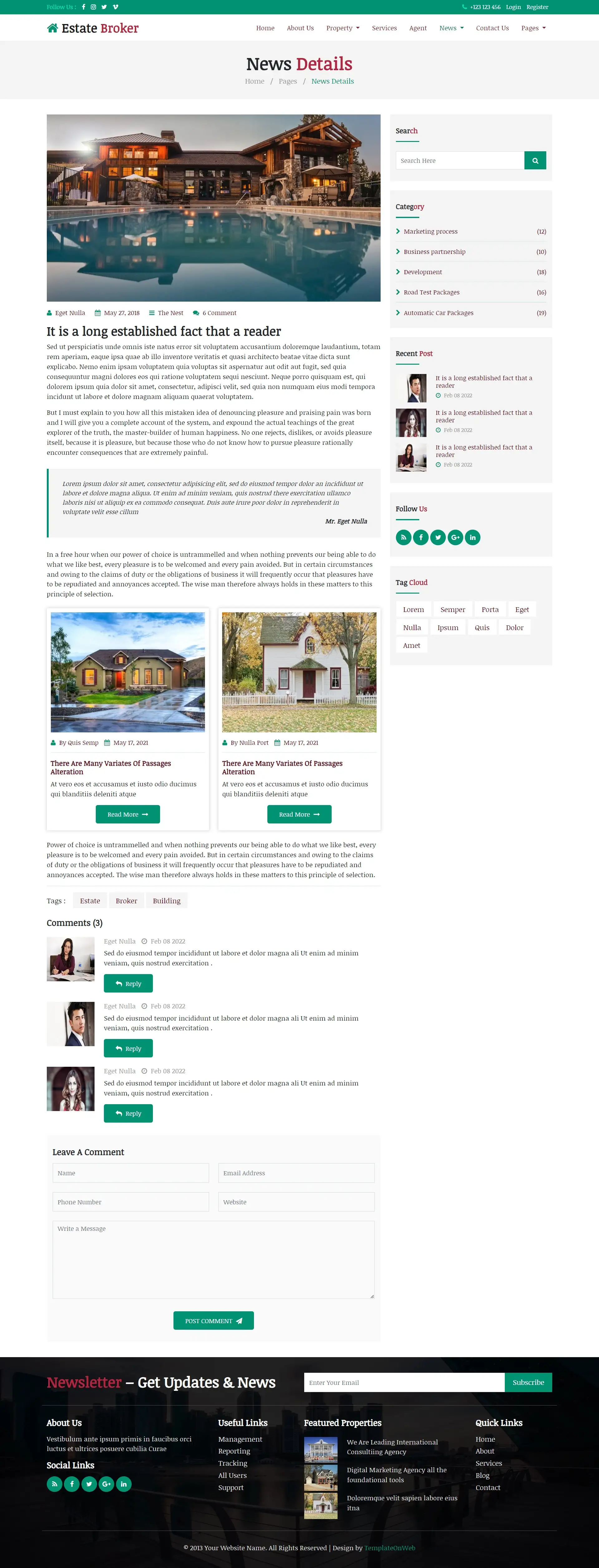 Property news details html bootstrap 5
