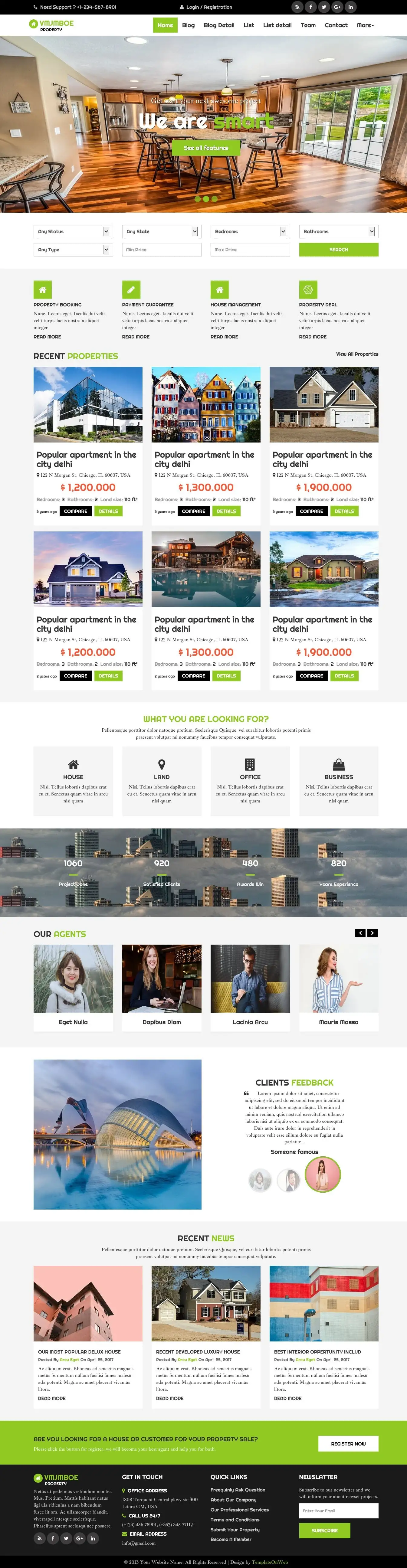 Real estate web template home page