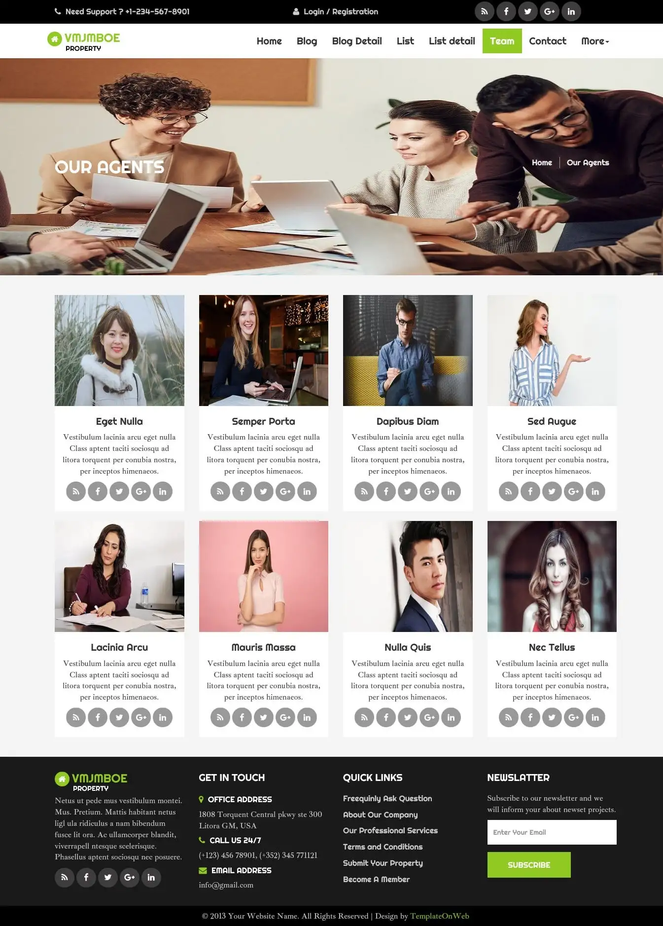 Real estate team html bootstrap