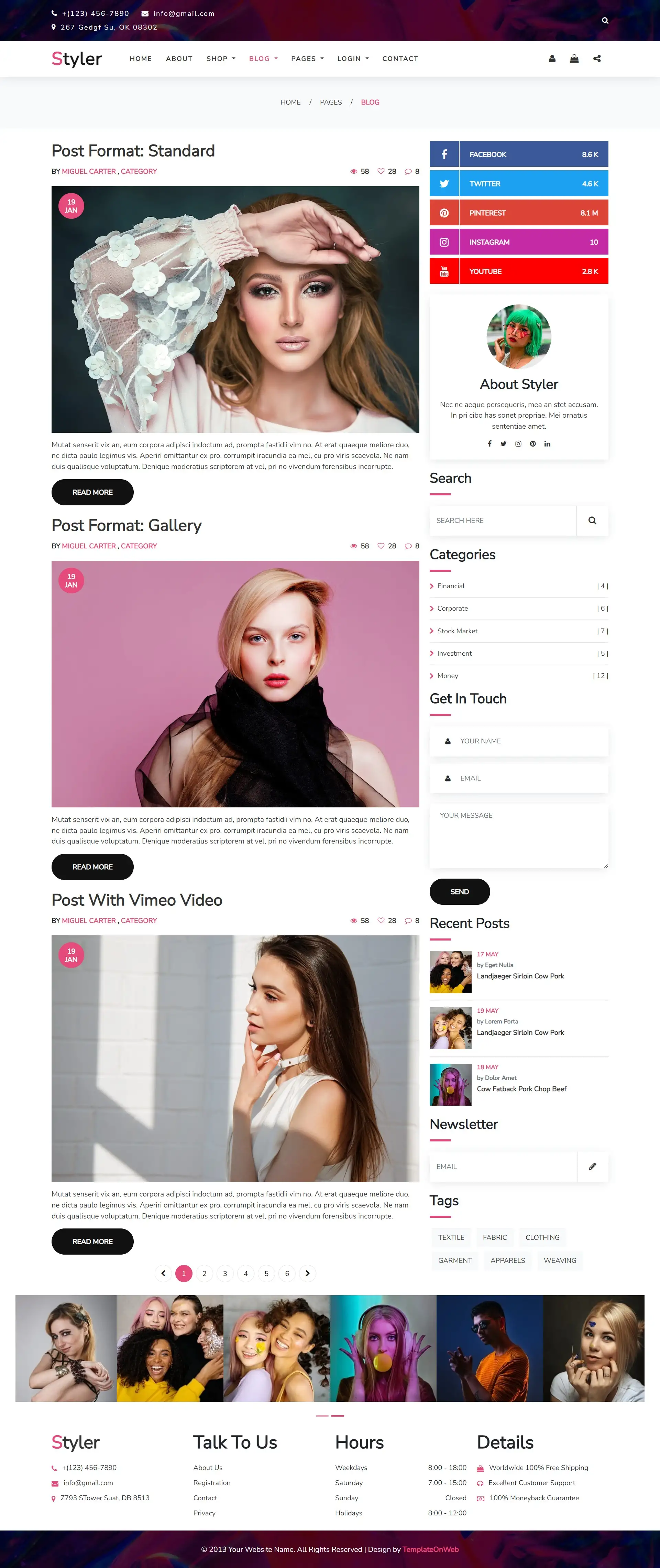Fashion brand blogs responsive html