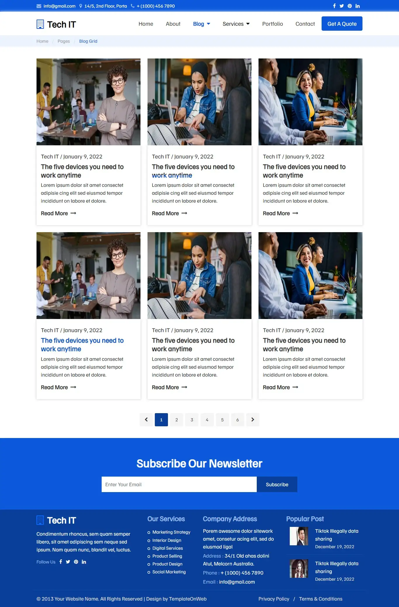 Information technology blogs webpage
