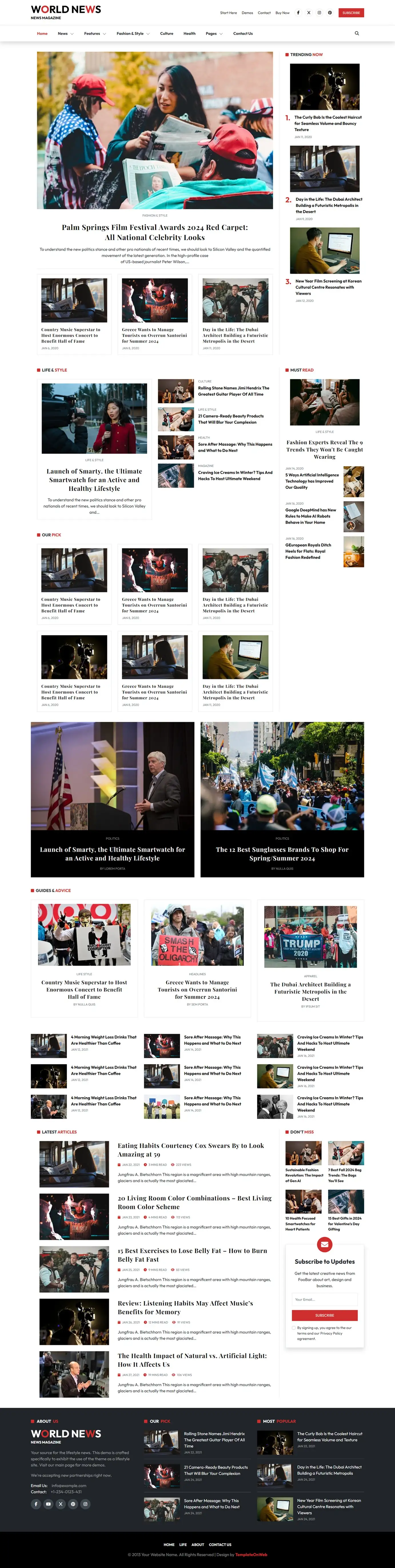 News Magazine bootstrap website portal template home