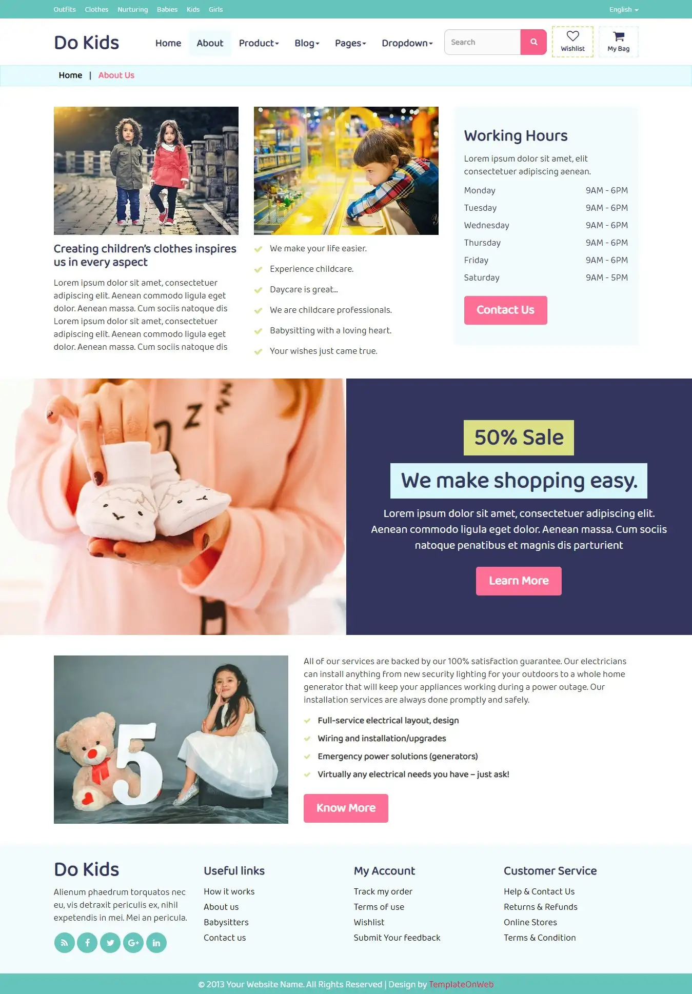 About shopping cart company in html
