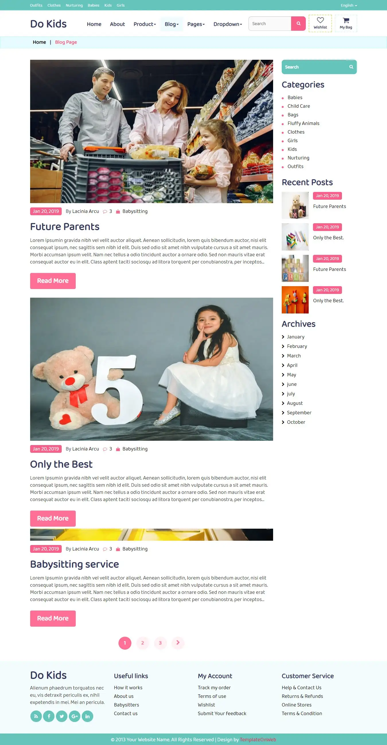 Product blogs listing page in css