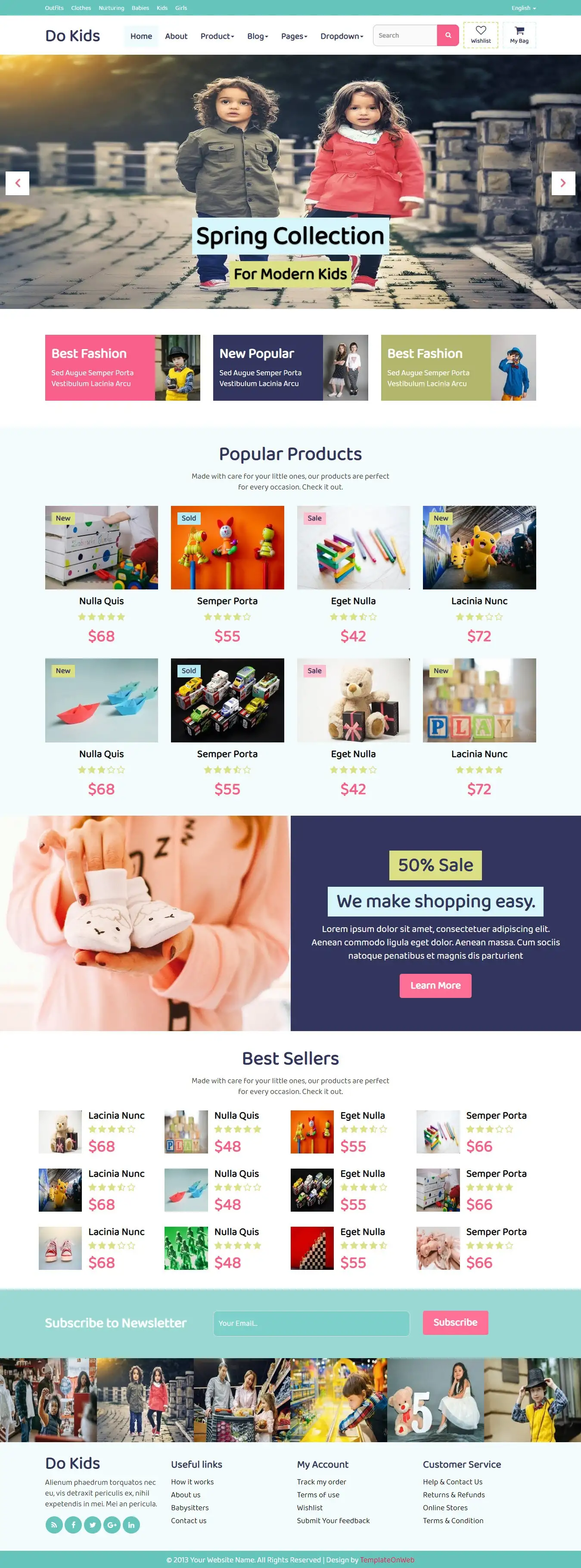 Online shopping website template home page html code