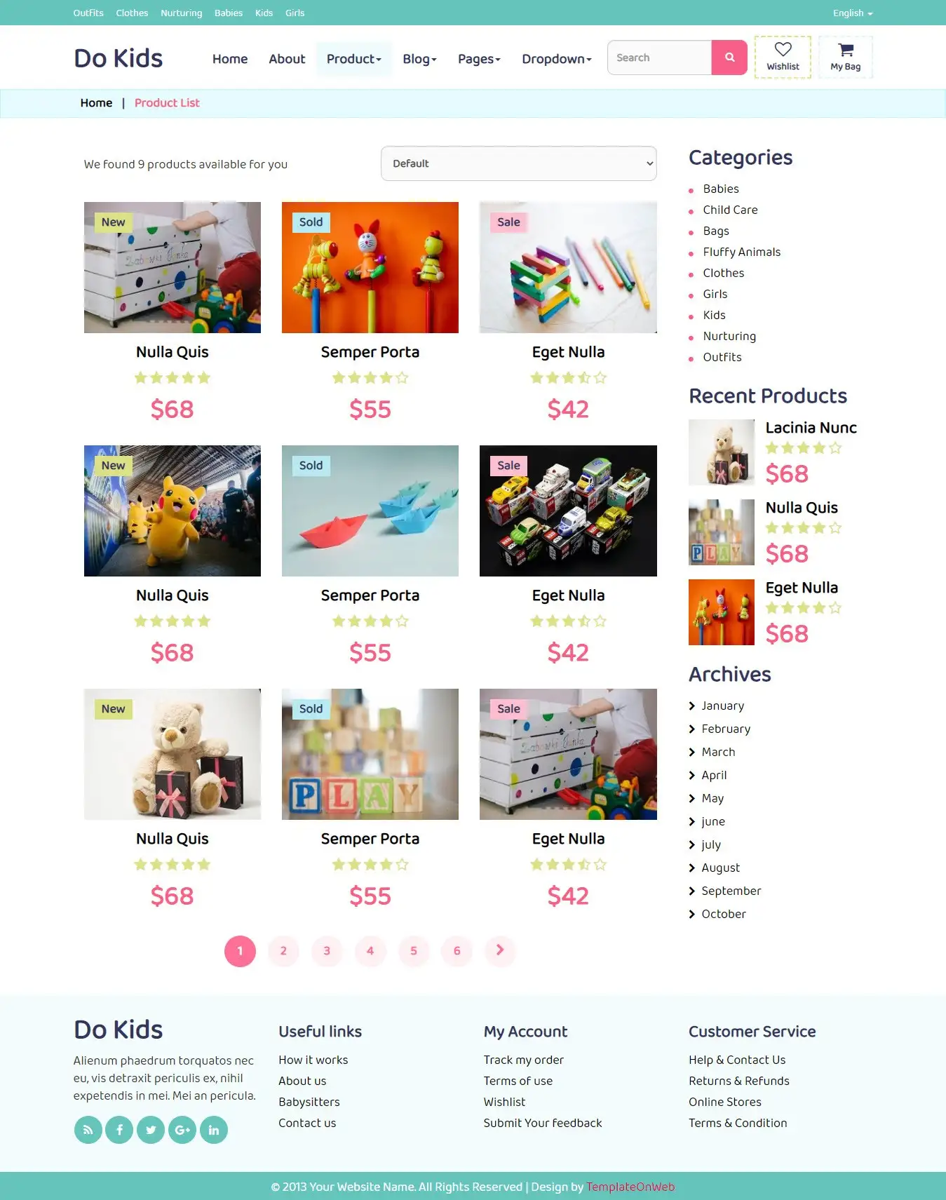 Shopping Cart responsive products listing
