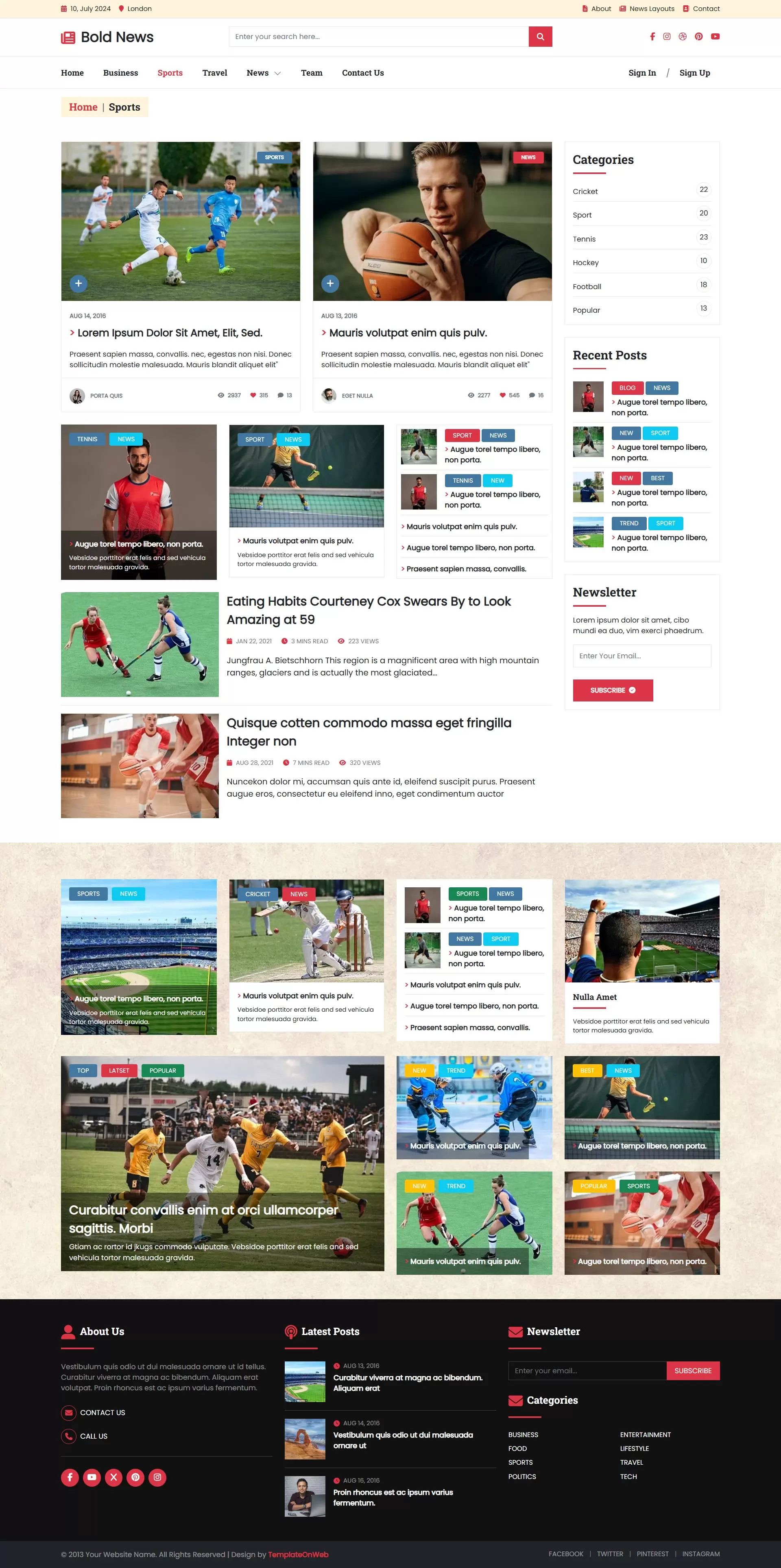 Delivers news from the world of football, cricket, basketball