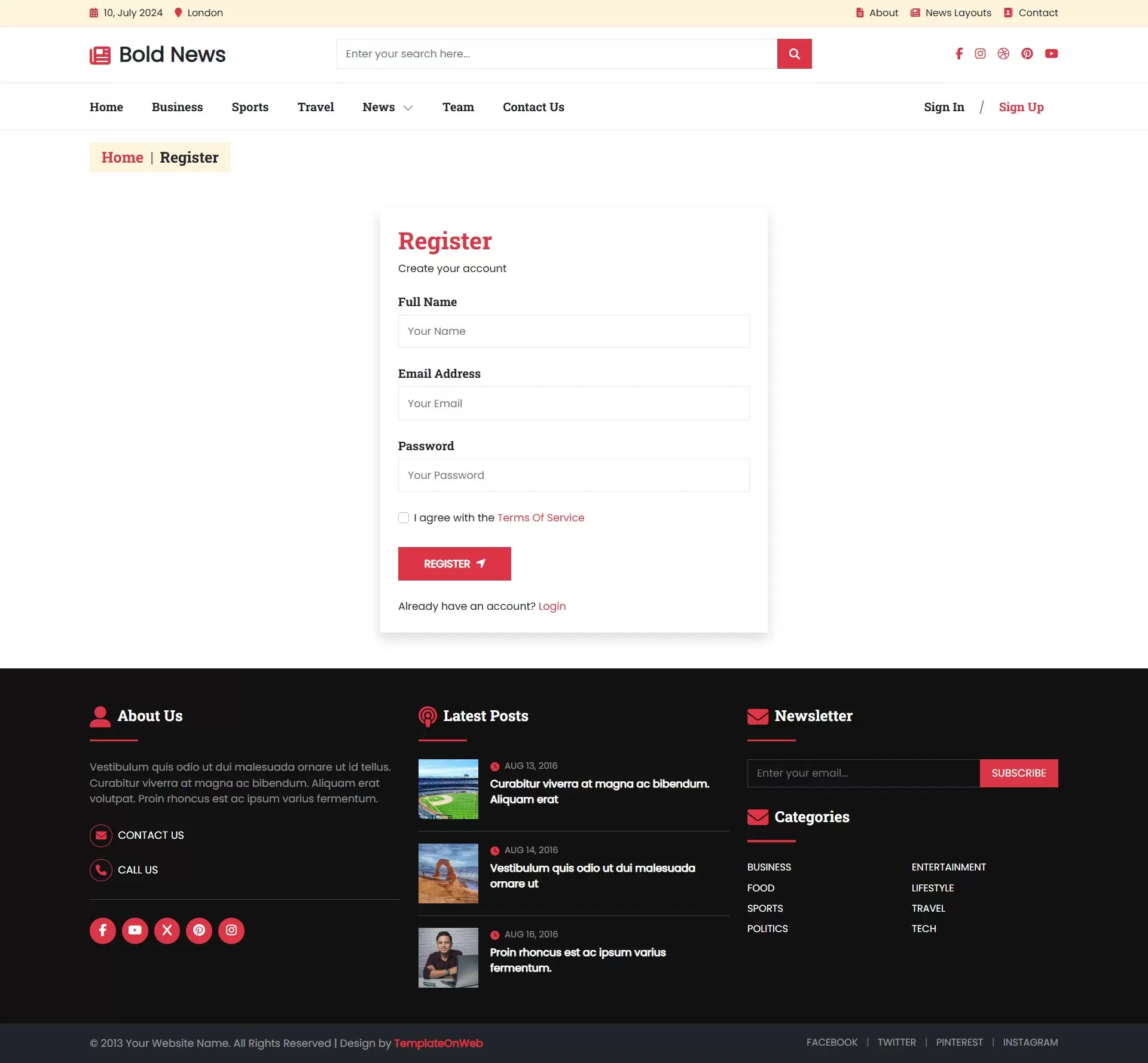 User register to leave feedback and engage with the content