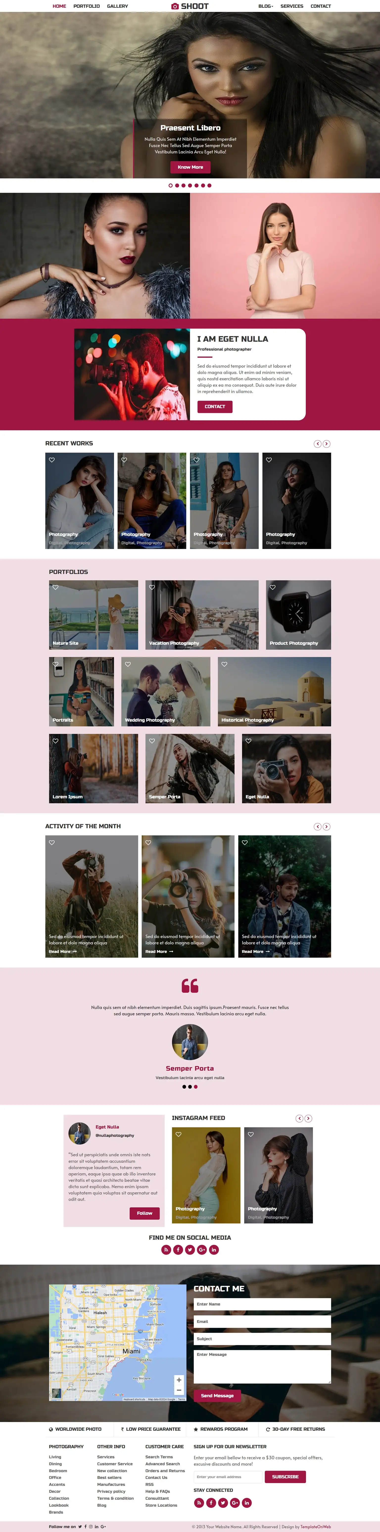 Professional photographer website templates html