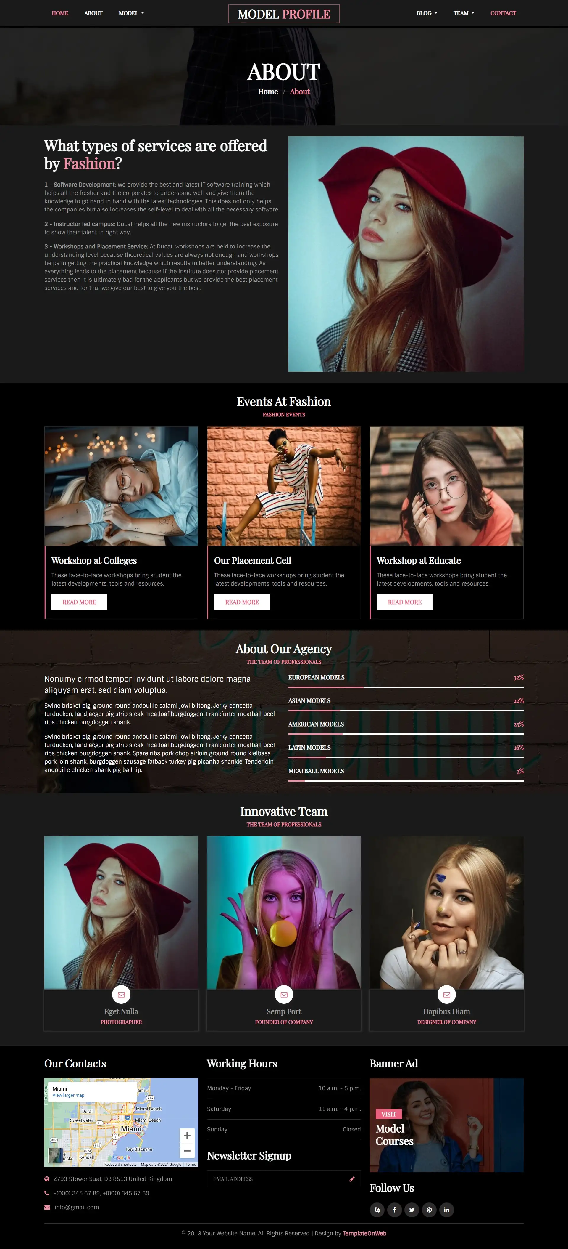 About us page html for advertising campaigns models