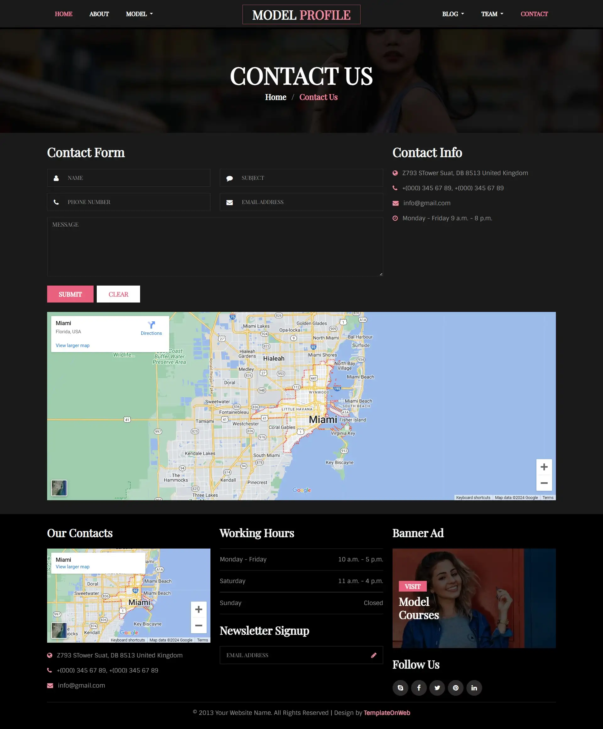 Model contactus page html